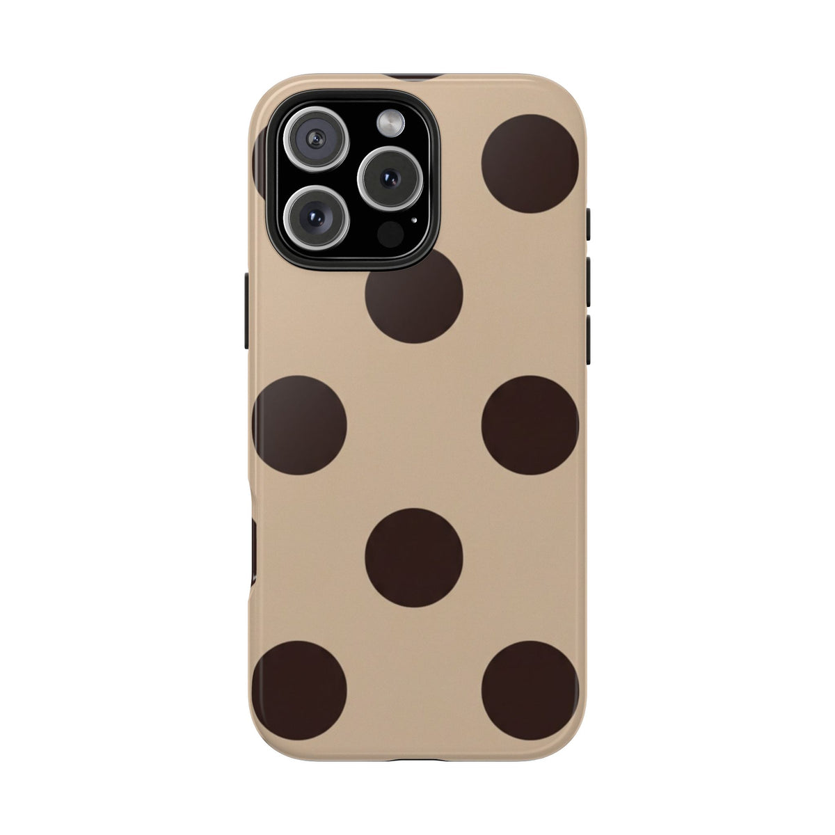 Chocolate Polka Dot Tough Phone Case — Beige Protective Phone Cover