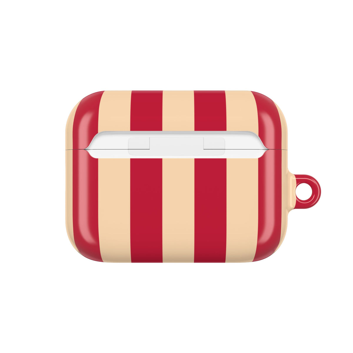 Red and Cream Stripe AirPod Case