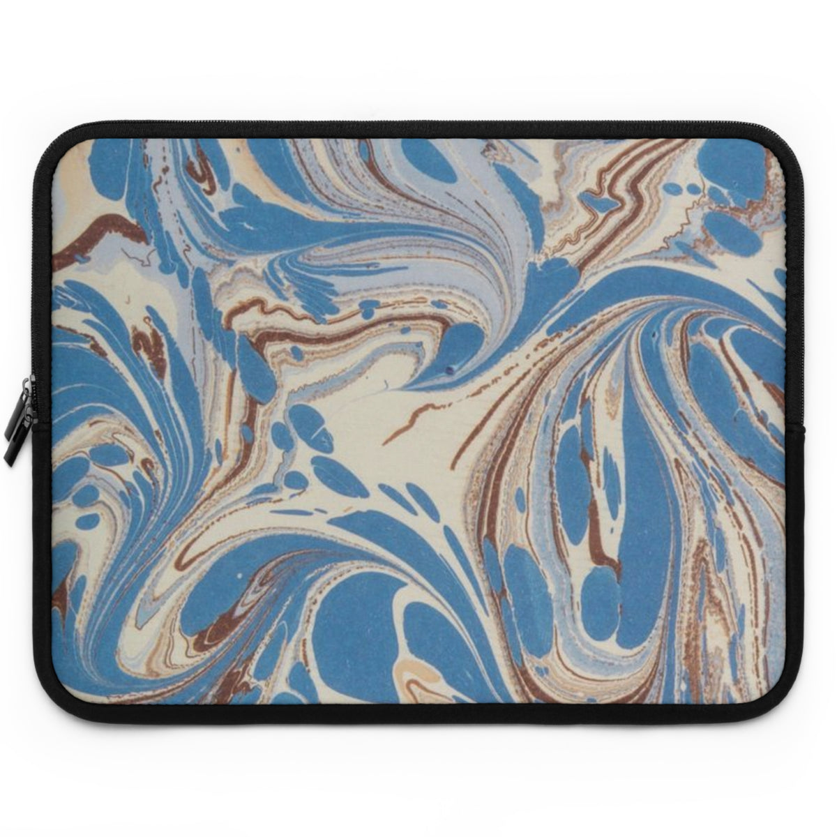Blue Brown Marble Swirl Laptop Sleeve