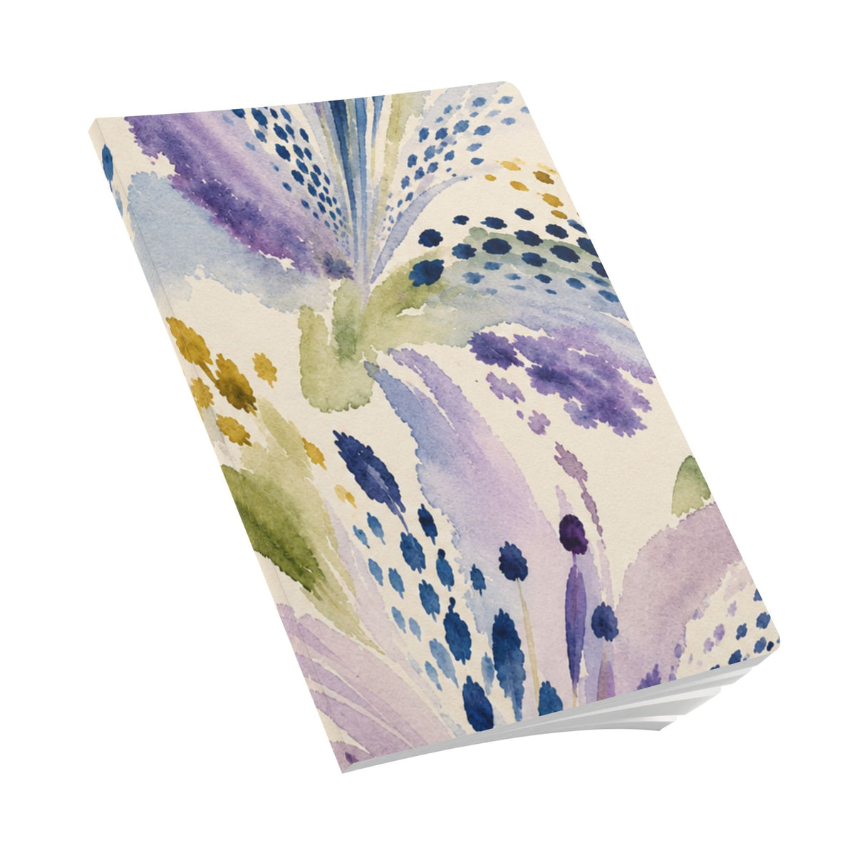 Watercolor Floral Abstract Softcover Journal | Pastel Botanical Notebook