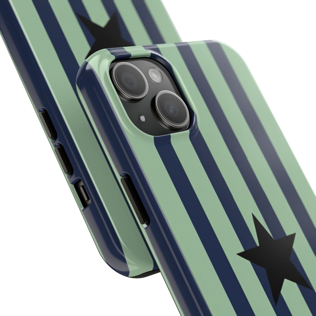 Stylish Tough Phone Cases, Durable Smartphone Covers, Trendy Tech Accessories, Unique Gifts for Teens, Striped Star Design