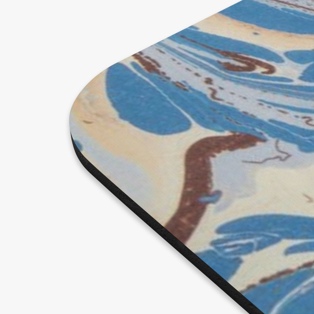 Blue Marble Swirl Mouse Pad | Abstract Fluid Art