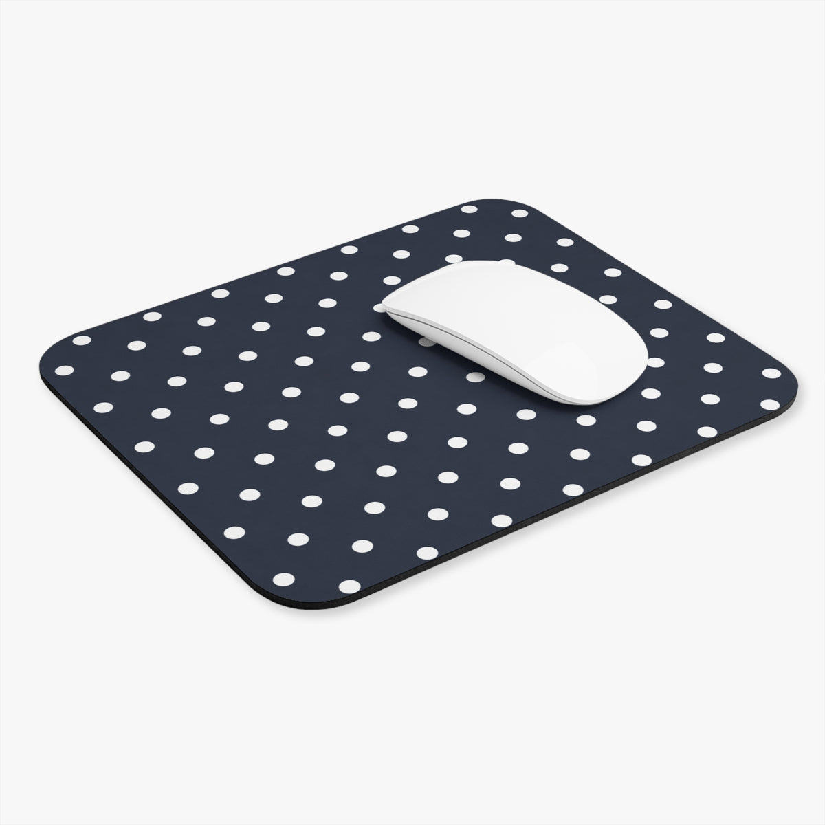 Navy Polka Dot Mouse Pad