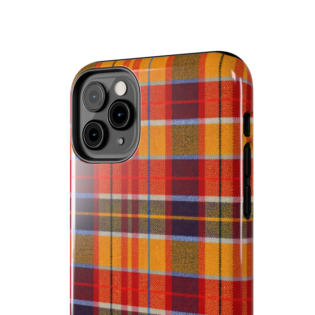 Autumn Plaid Tough Phone Case | Orange Red Yellow Plaid