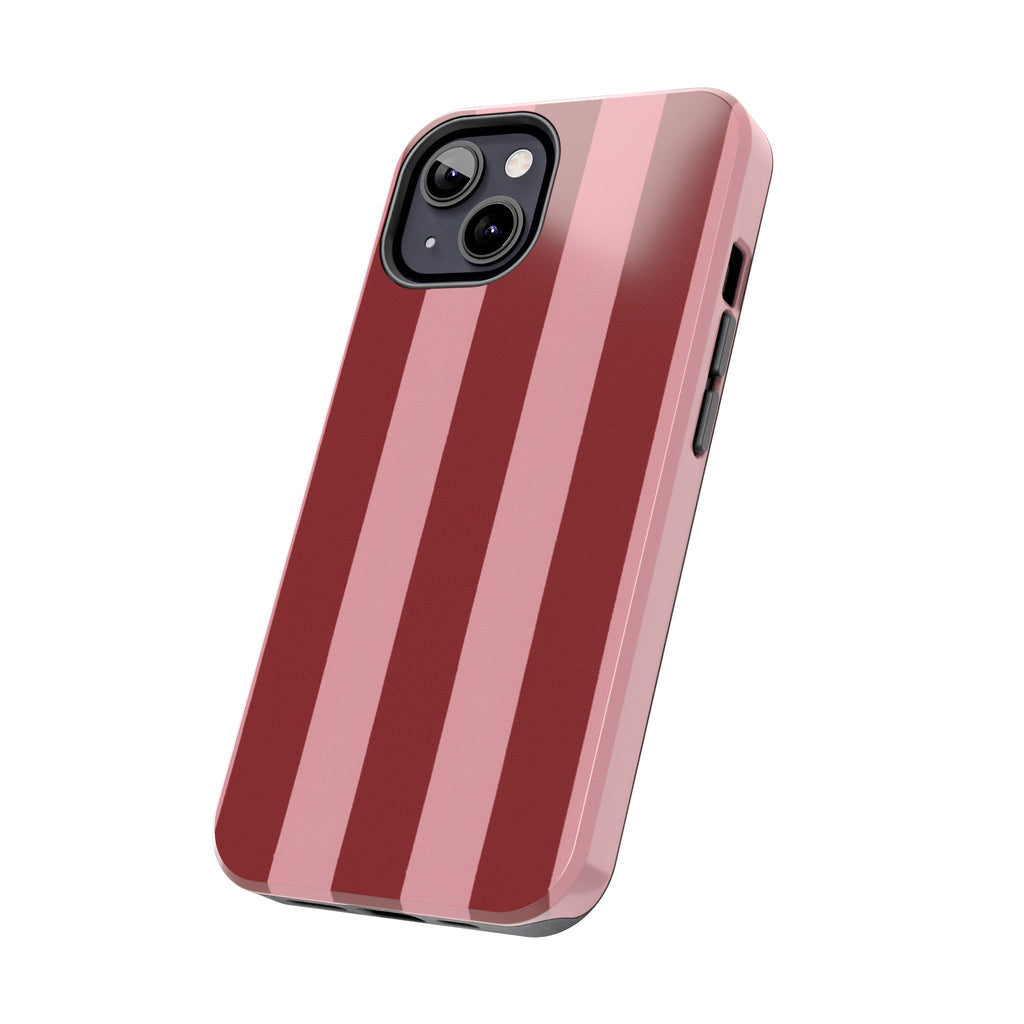 Striped Burgundy & Blush Phone Case