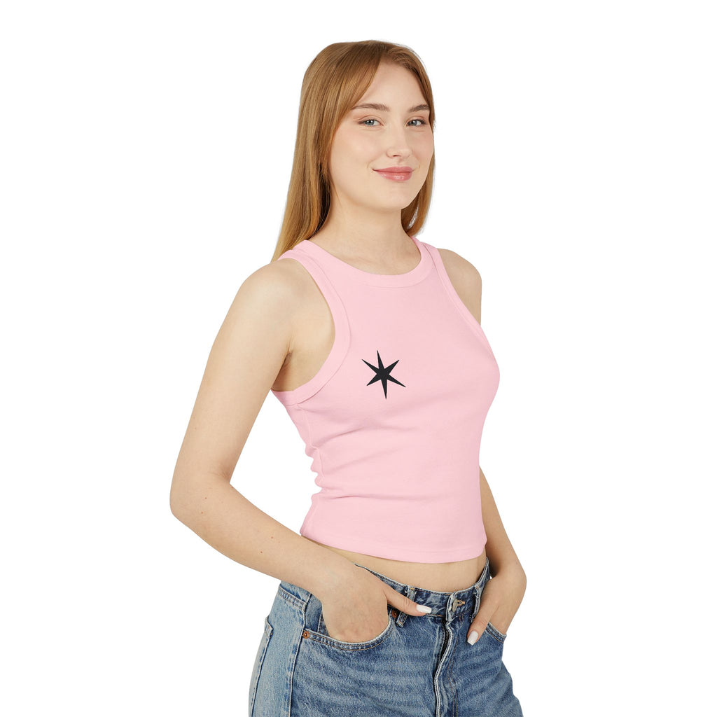 Black Nautical Star tank top | women's racerback crop