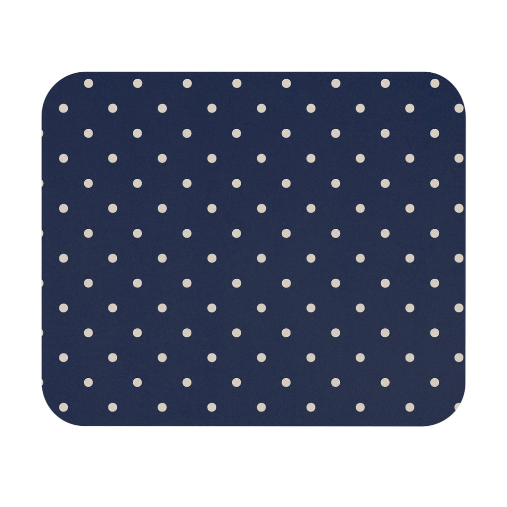 Navy Polka Dot Mouse Pad