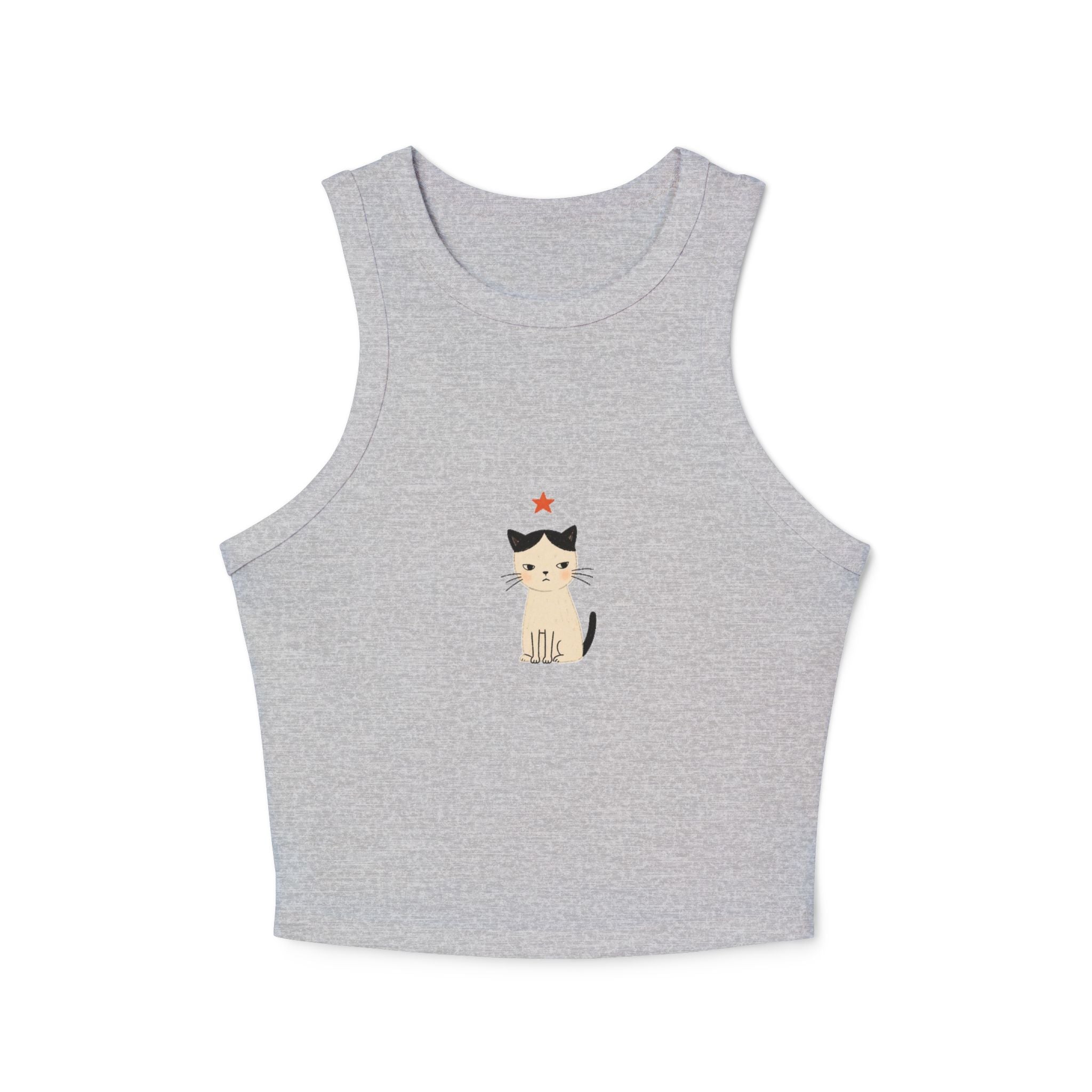 Siamese Cat with Star tank top | Racerback Crop Top, Cute Kitten Illustration