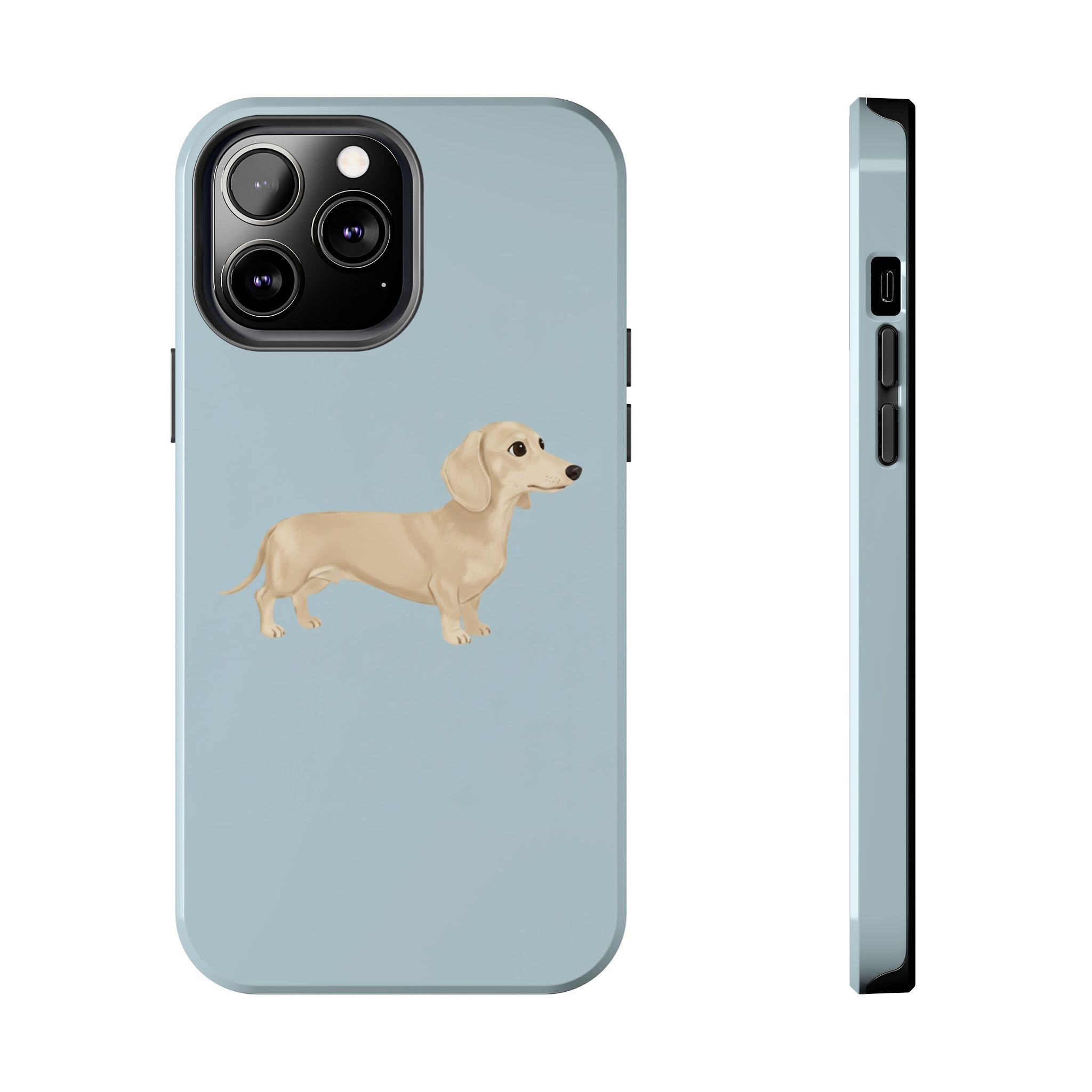 Tough Phone Cases, Dachshund Dog Blue Protective Cover, Strong Phone Shell, Rugged Device Case, Hard Smartphone Sleeve, Resilient Mobile