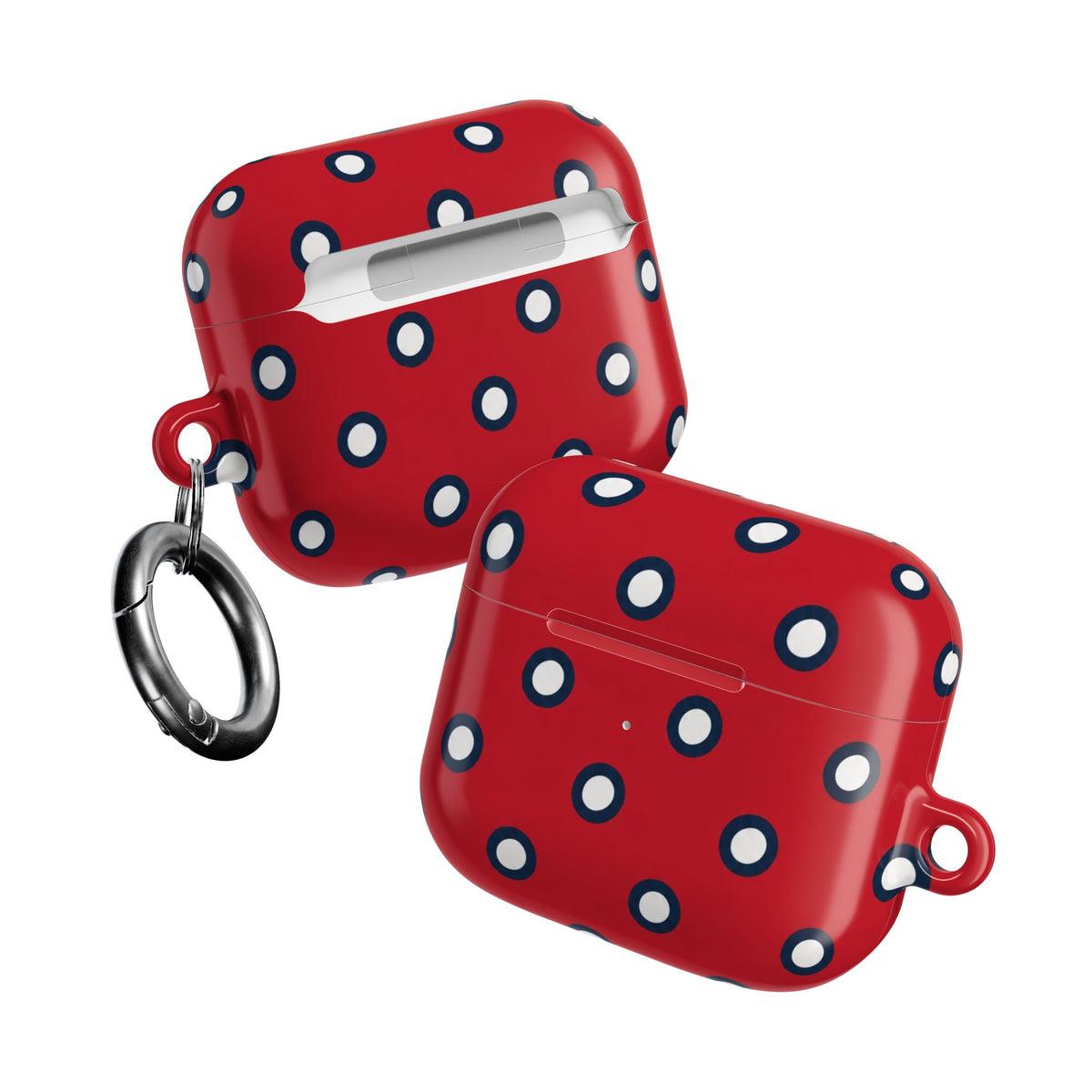 Navy Polka Dot Red AirPod Case