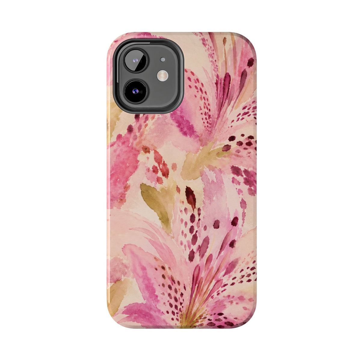 Pink Watercolor Lily Tough Phone Case | Floral Phone Case
