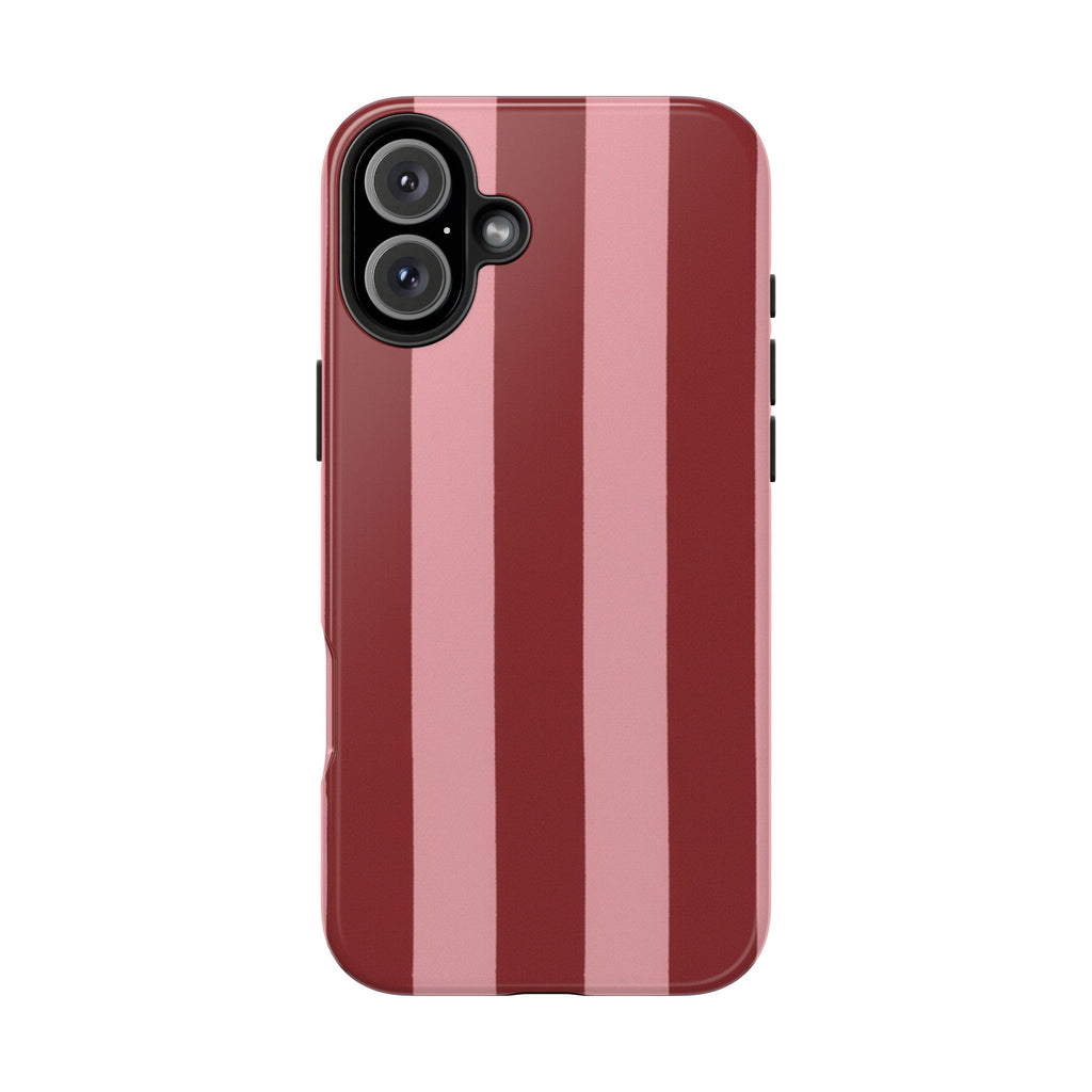 Striped Burgundy & Blush Phone Case