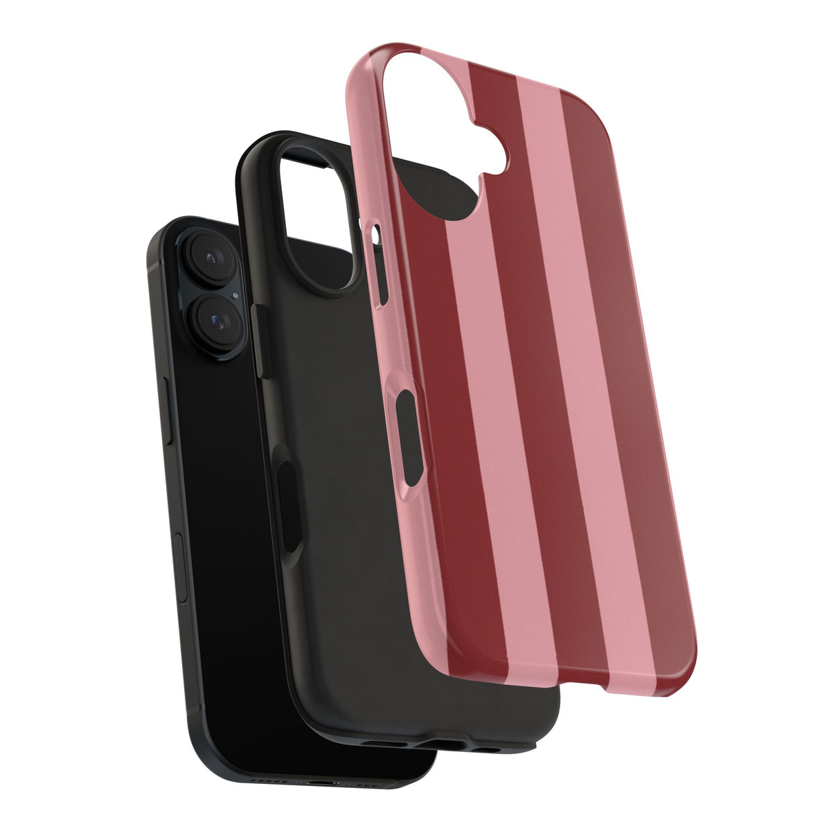 Striped Burgundy & Blush Phone Case