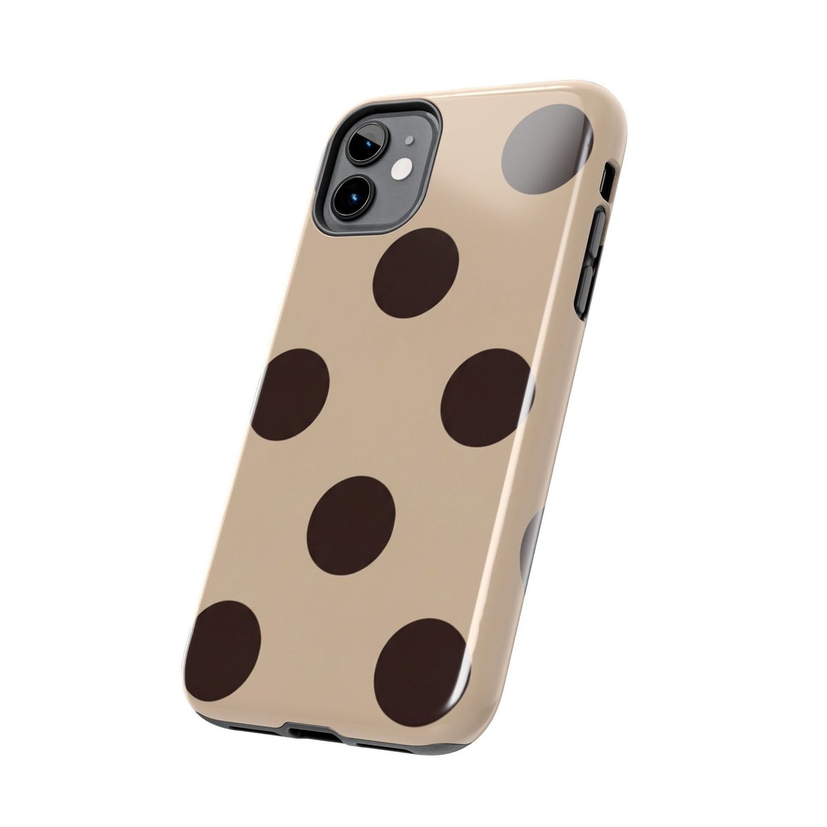 Chocolate Polka Dot Tough Phone Case — Beige Protective Phone Cover