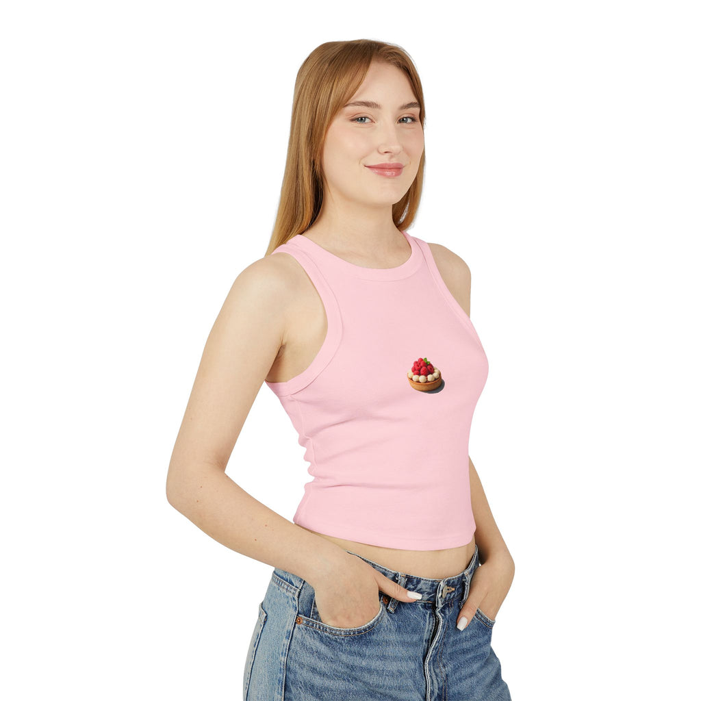 Strawberry Tart Illustration Tank Top | Mini Dessert Graphic
