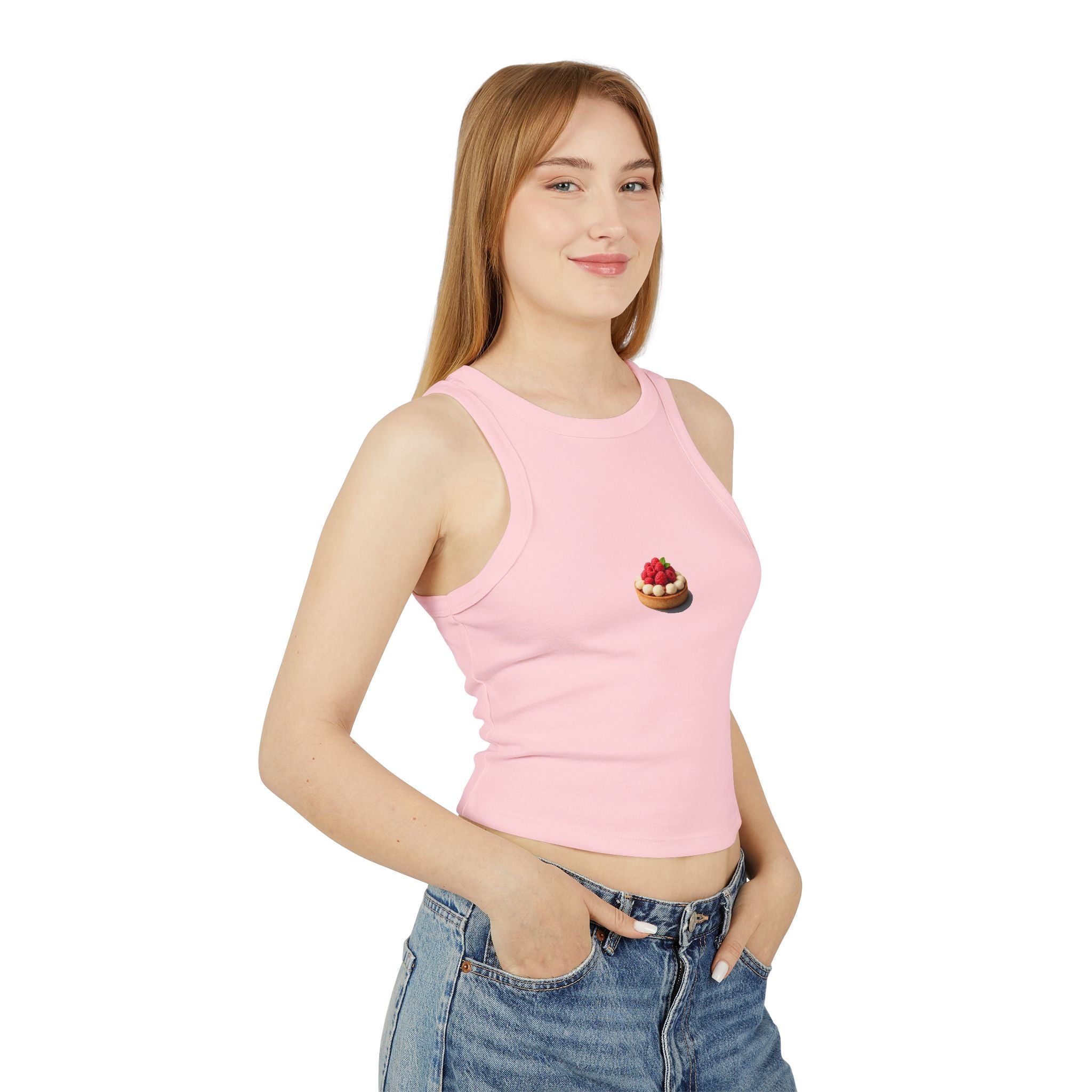 Strawberry Tart Illustration Tank Top | Mini Dessert Graphic