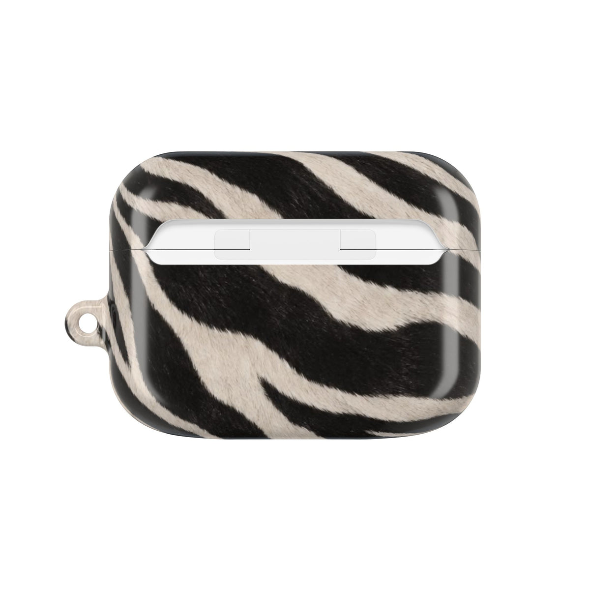 Zebra Print AirPod Case | Black White Stripes, Faux Fur Pattern