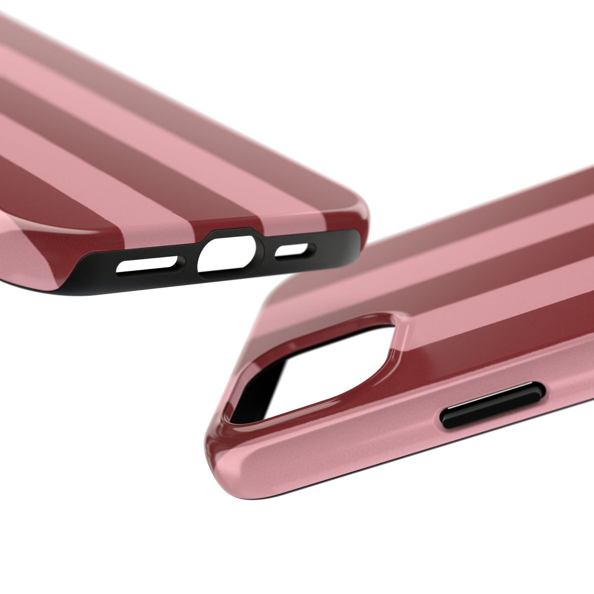 Striped Burgundy & Blush Phone Case