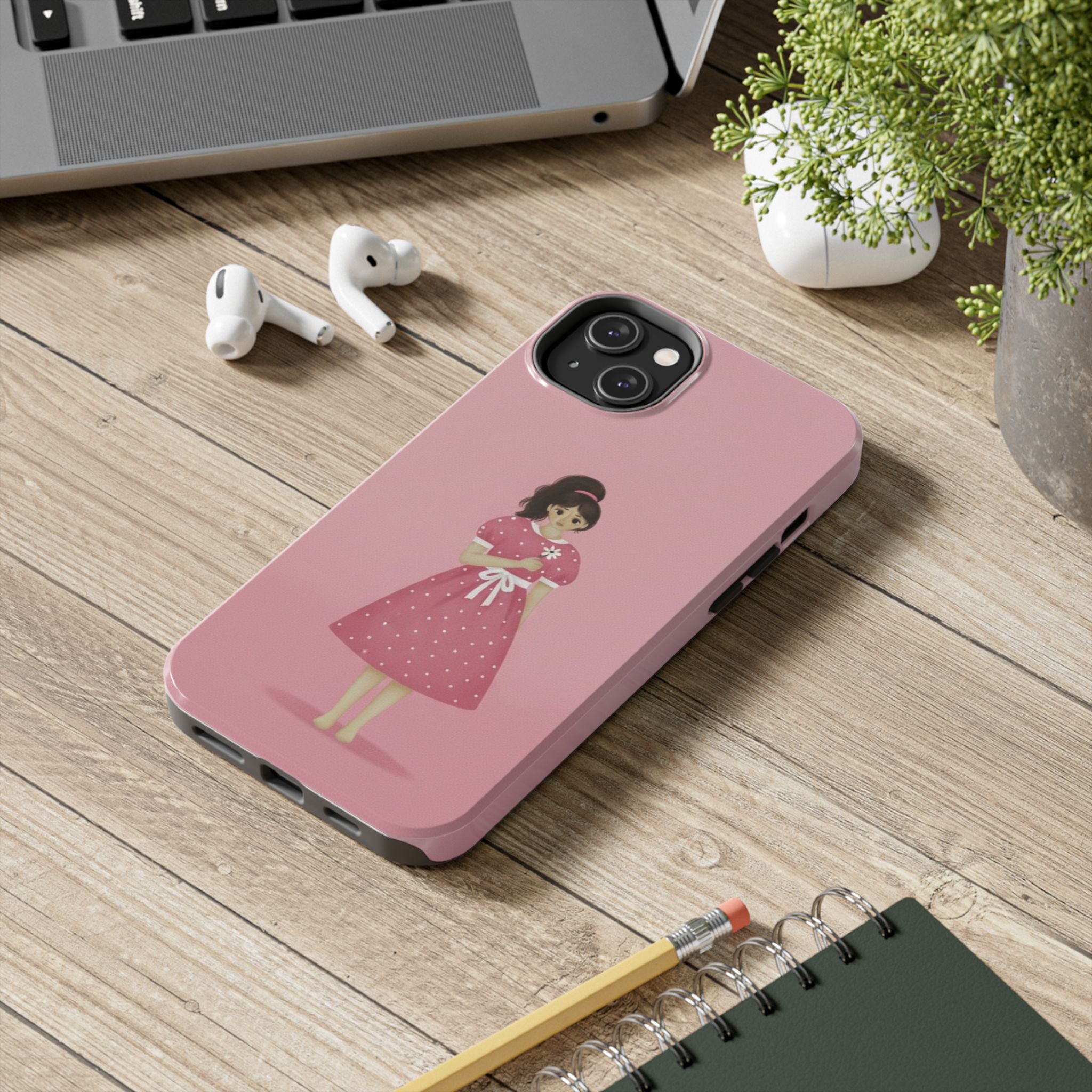 Pink Phone Case, Tough Phone Cases for Women, Cute Vibe, Protective Cover