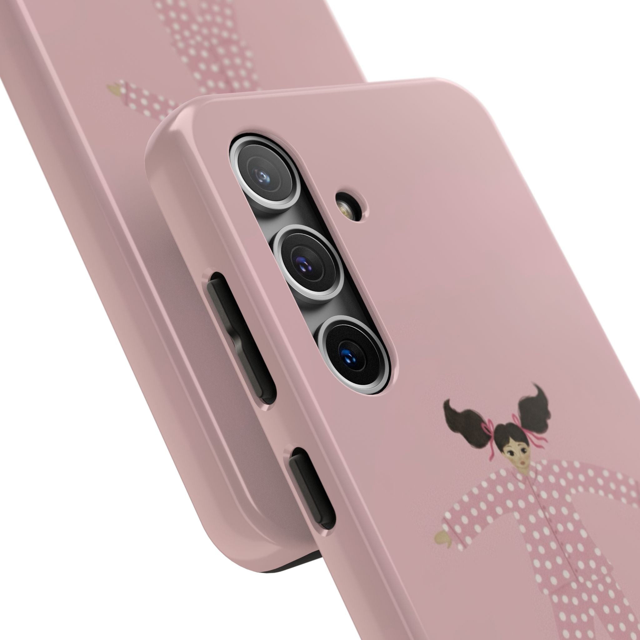 Pink Girl Drawing Tough Phone Case, Cute Protective Cover, Stylish Phone Accessories, Customizable Phone Case, Trendy Cell Phone Case