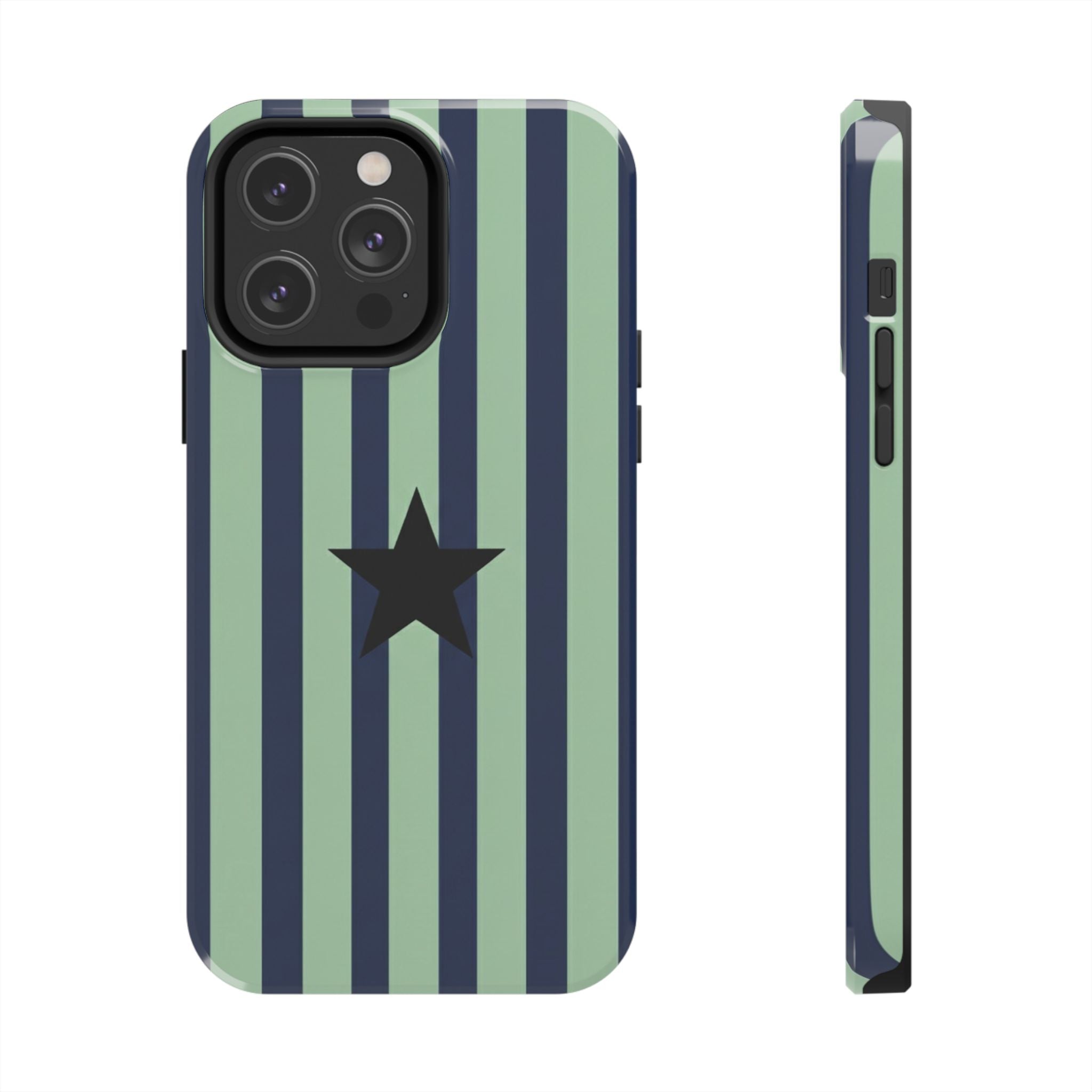 Stylish Tough Phone Cases, Durable Smartphone Covers, Trendy Tech Accessories, Unique Gifts for Teens, Striped Star Design