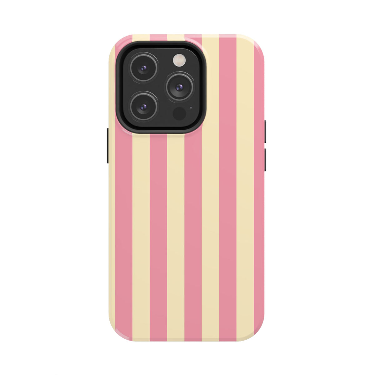 Pink Cream Vertical Candy Stripe Phone Case | Tough Phone Cases