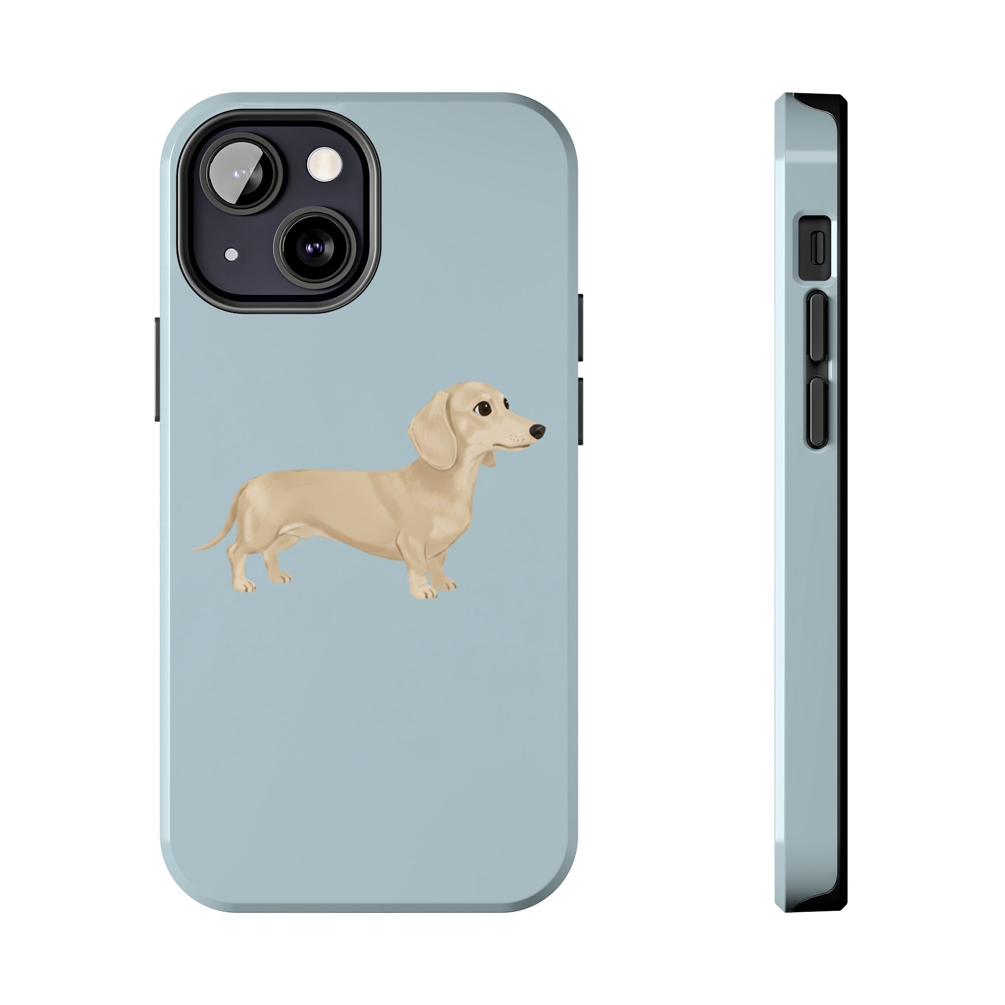 Tough Phone Cases, Dachshund Dog Blue Protective Cover, Strong Phone Shell, Rugged Device Case, Hard Smartphone Sleeve, Resilient Mobile