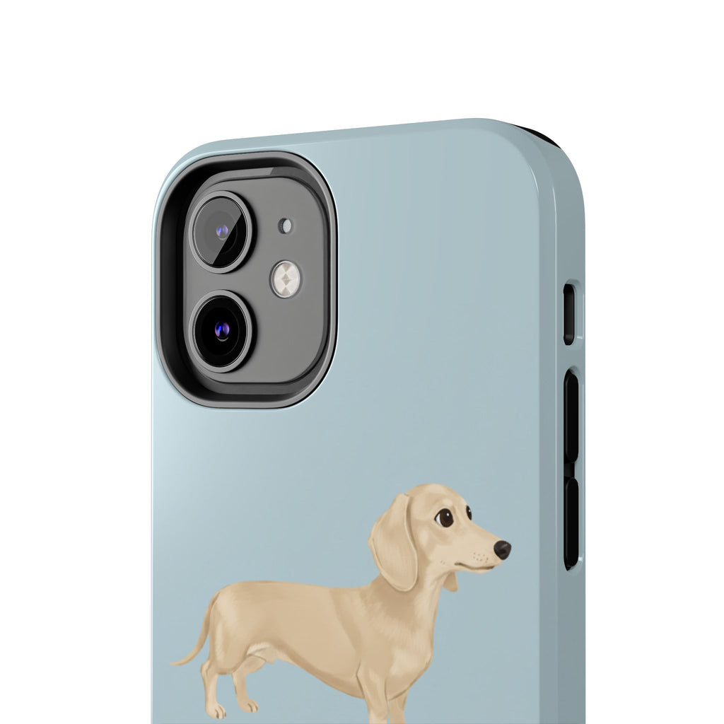 Tough Phone Cases, Dachshund Dog Blue Protective Cover, Strong Phone Shell, Rugged Device Case, Hard Smartphone Sleeve, Resilient Mobile