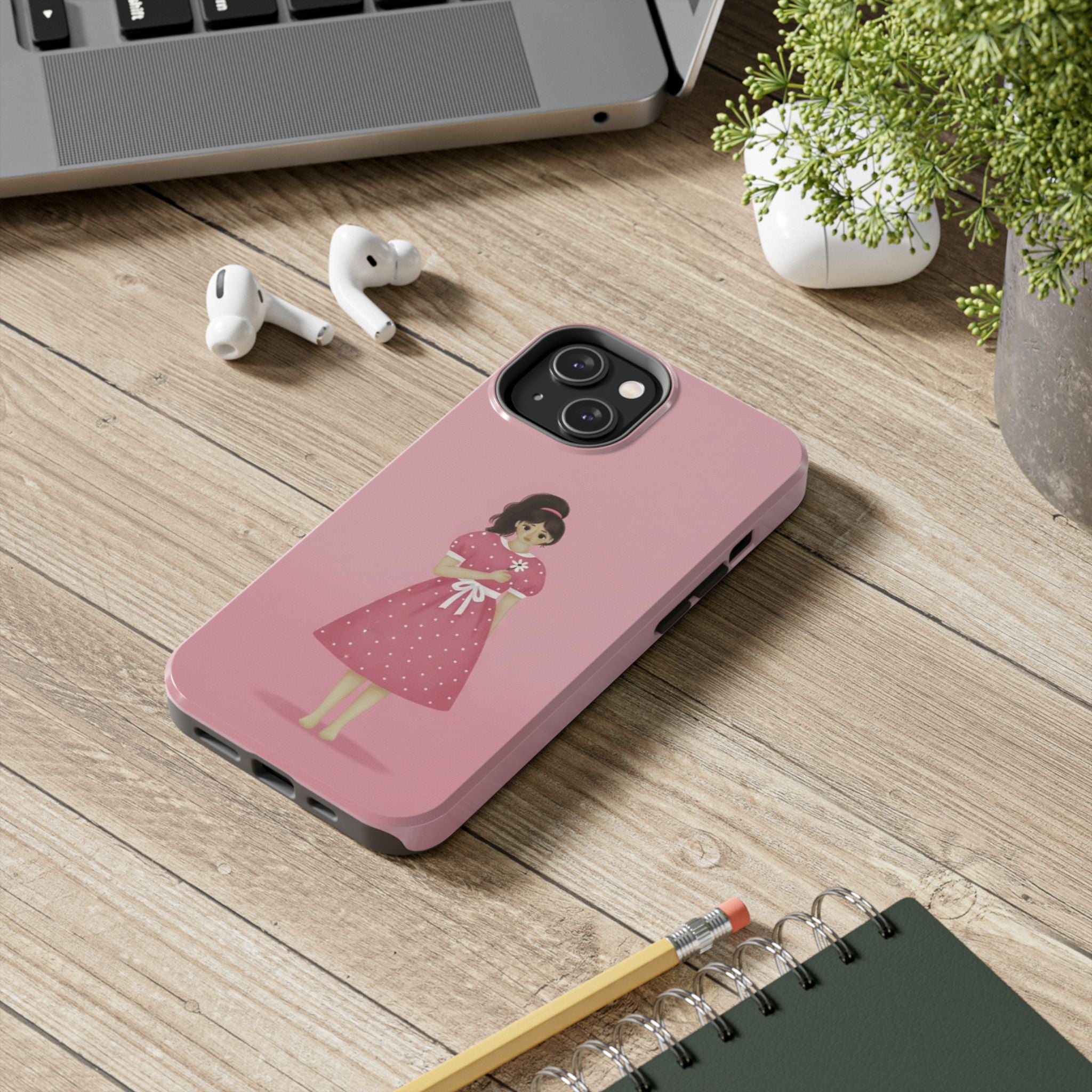 Pink Phone Case, Tough Phone Cases for Women, Cute Vibe, Protective Cover