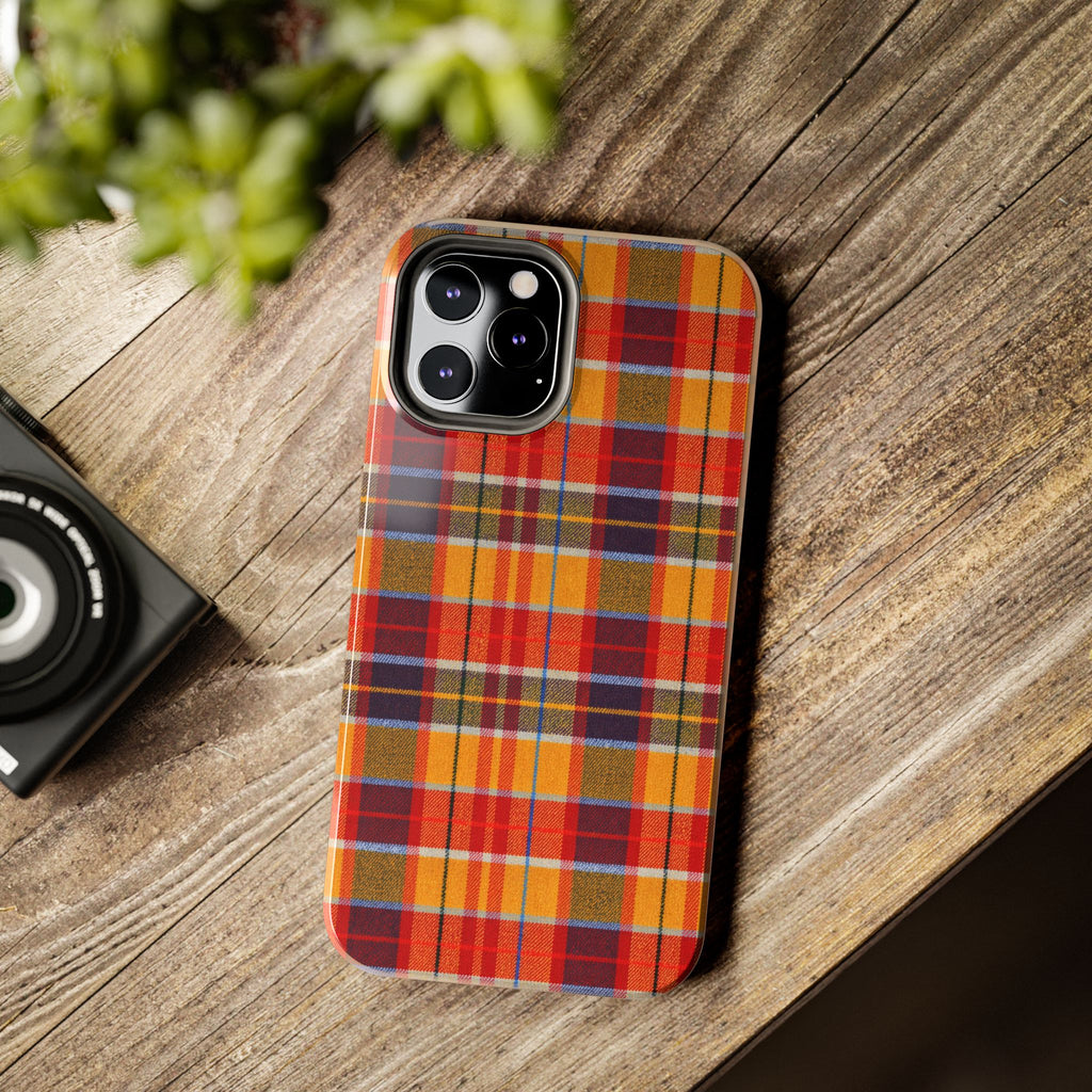 Autumn Plaid Tough Phone Case | Orange Red Yellow Plaid