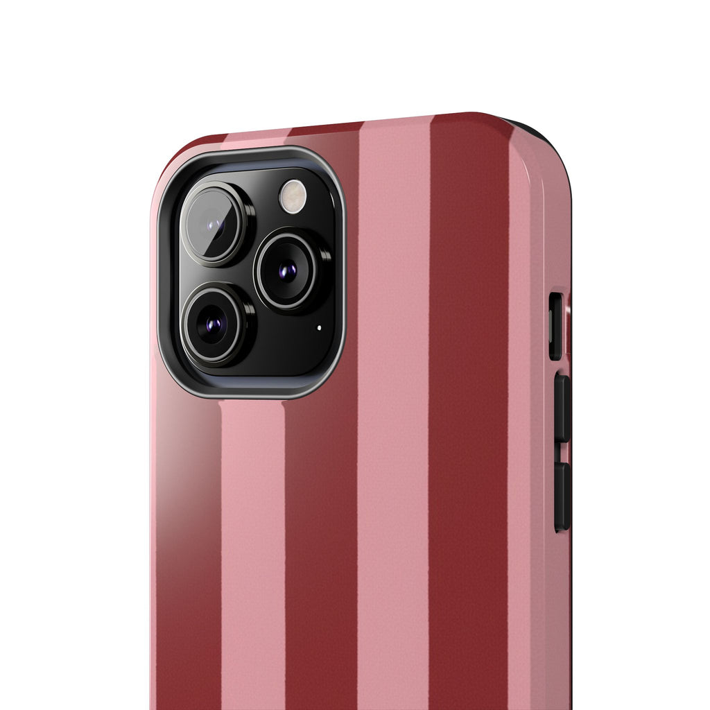 Striped Burgundy & Blush Phone Case