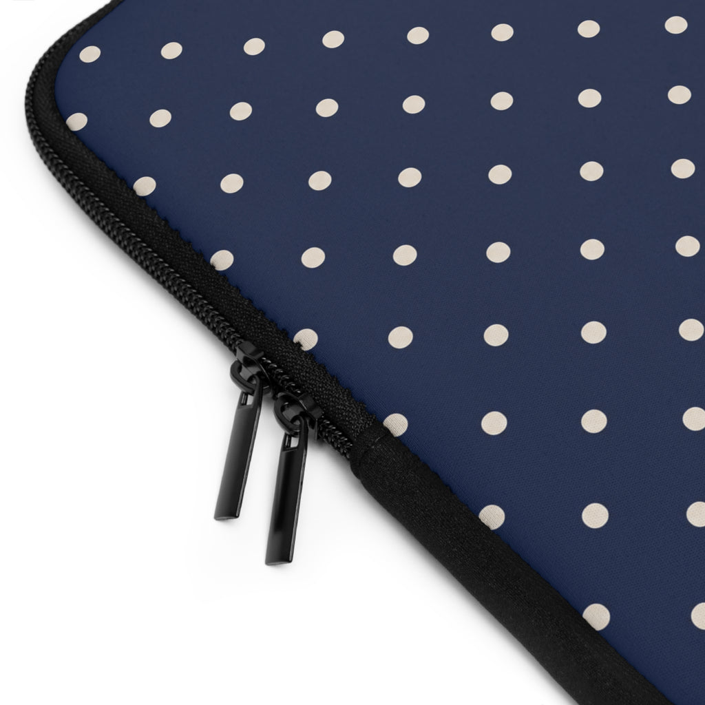 Navy Polka Dot Laptop Sleeve