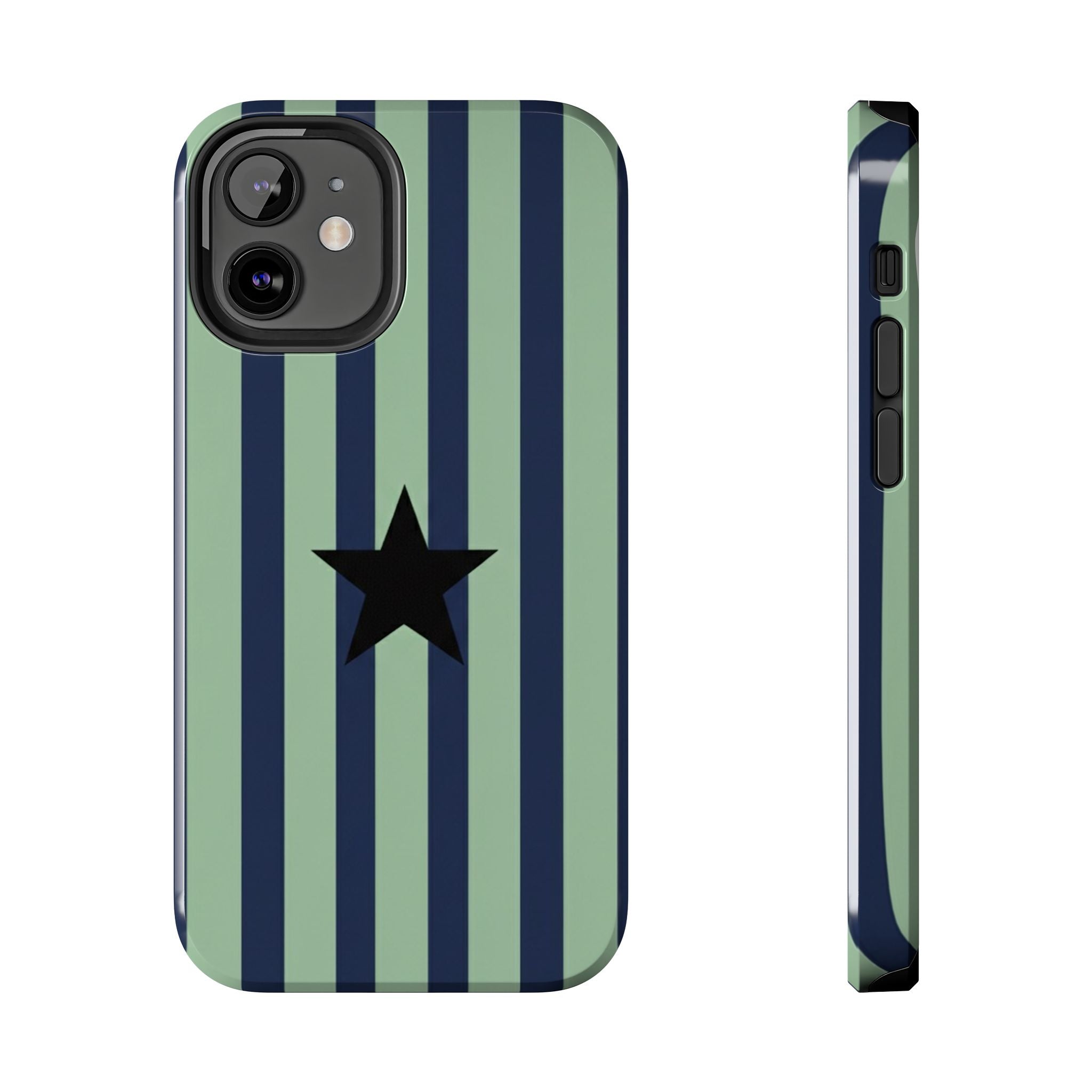 Stylish Tough Phone Cases, Durable Smartphone Covers, Trendy Tech Accessories, Unique Gifts for Teens, Striped Star Design