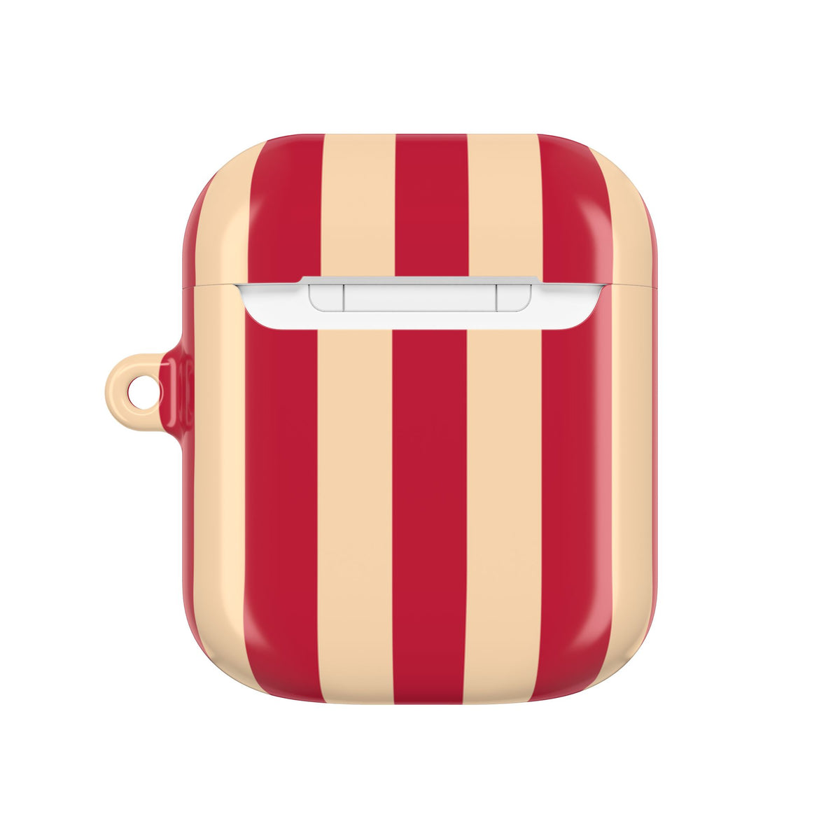 Red and Cream Stripe AirPod Case