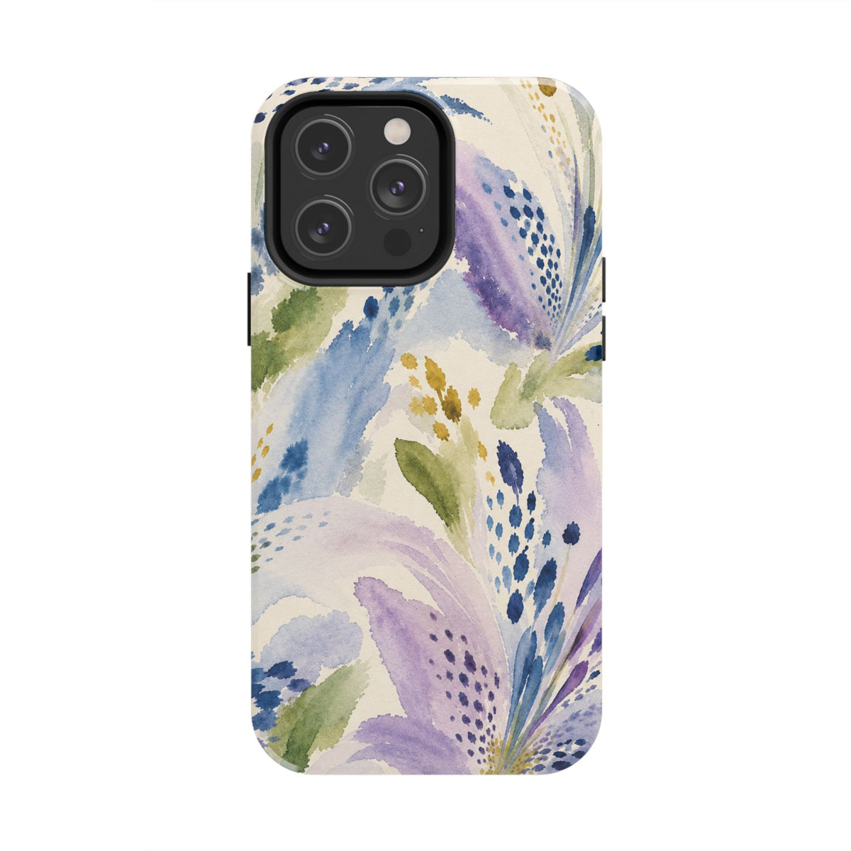 Watercolor Lavender Blue Botanical Tough Phone Case | Floral iPhone 17 Case