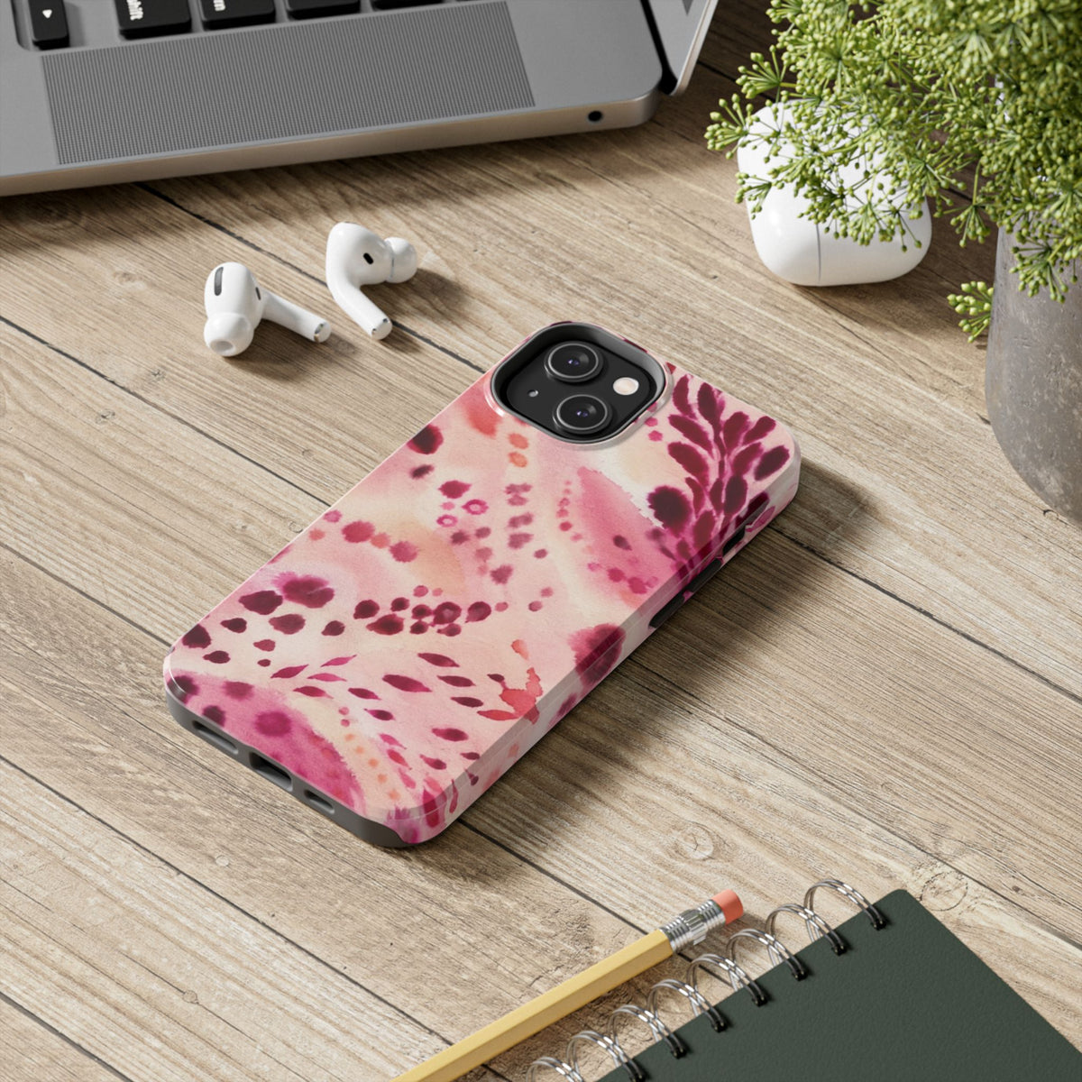 Pink Watercolor Floral Pattern phone case | Tough Phone Cases