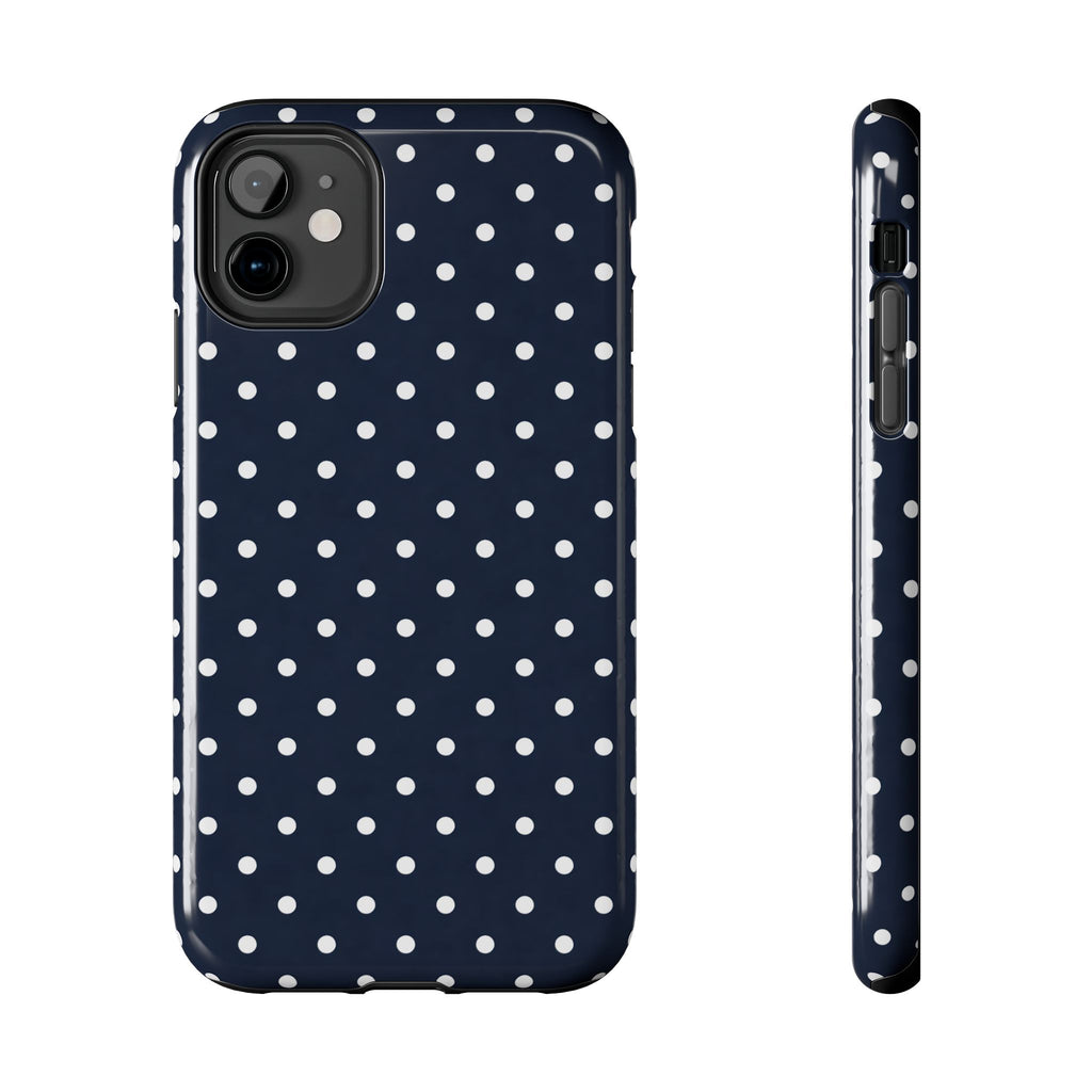 Navy Polka Dot Phone Case