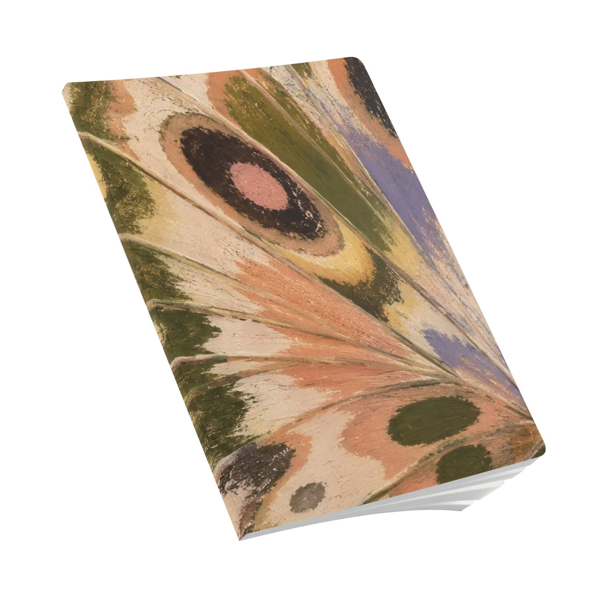 Abstract Marbled Feather Pattern Journal 5.75x8 Softcover Notebook | Pocket Sketchbook