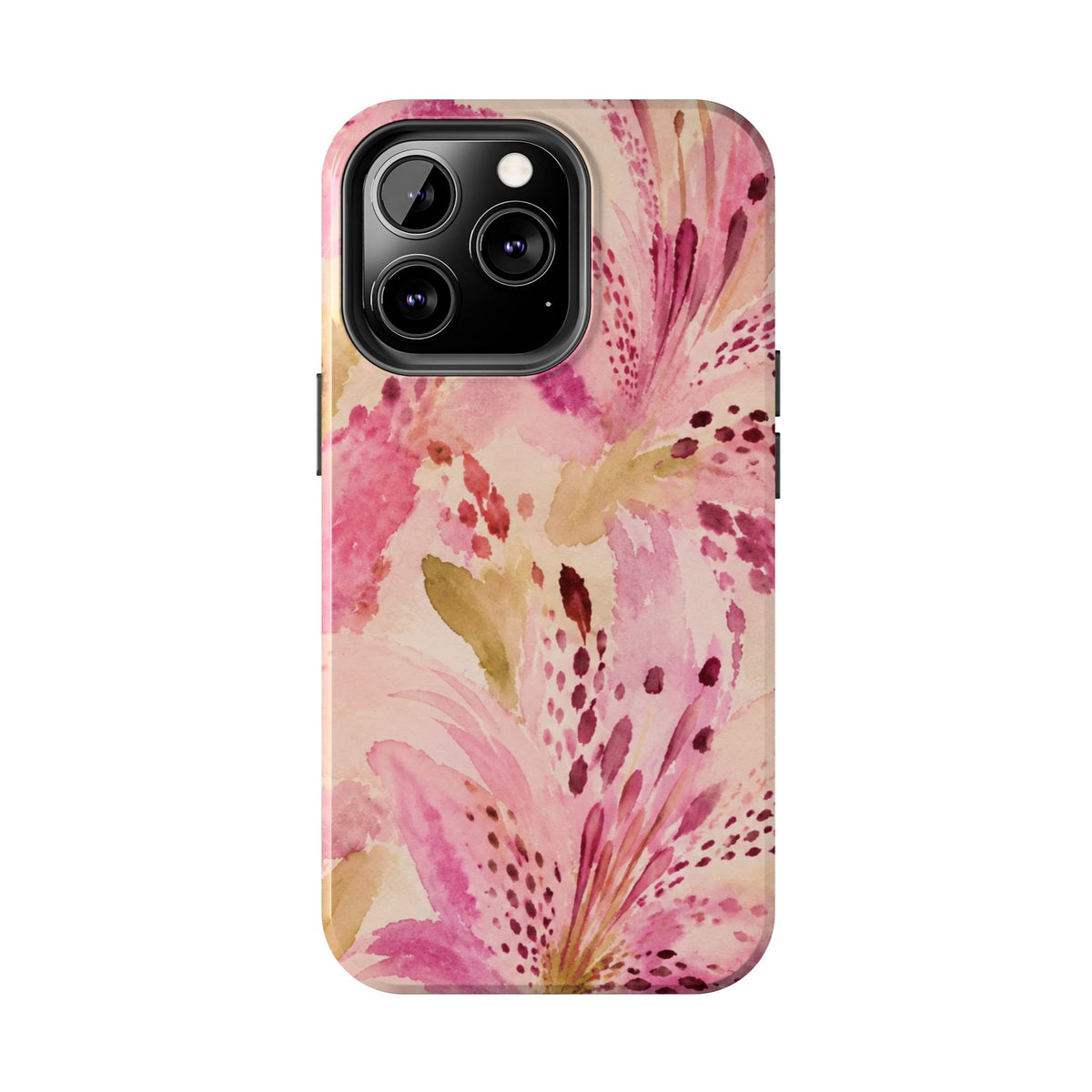 Pink Watercolor Lily Tough Phone Case | Floral Phone Case