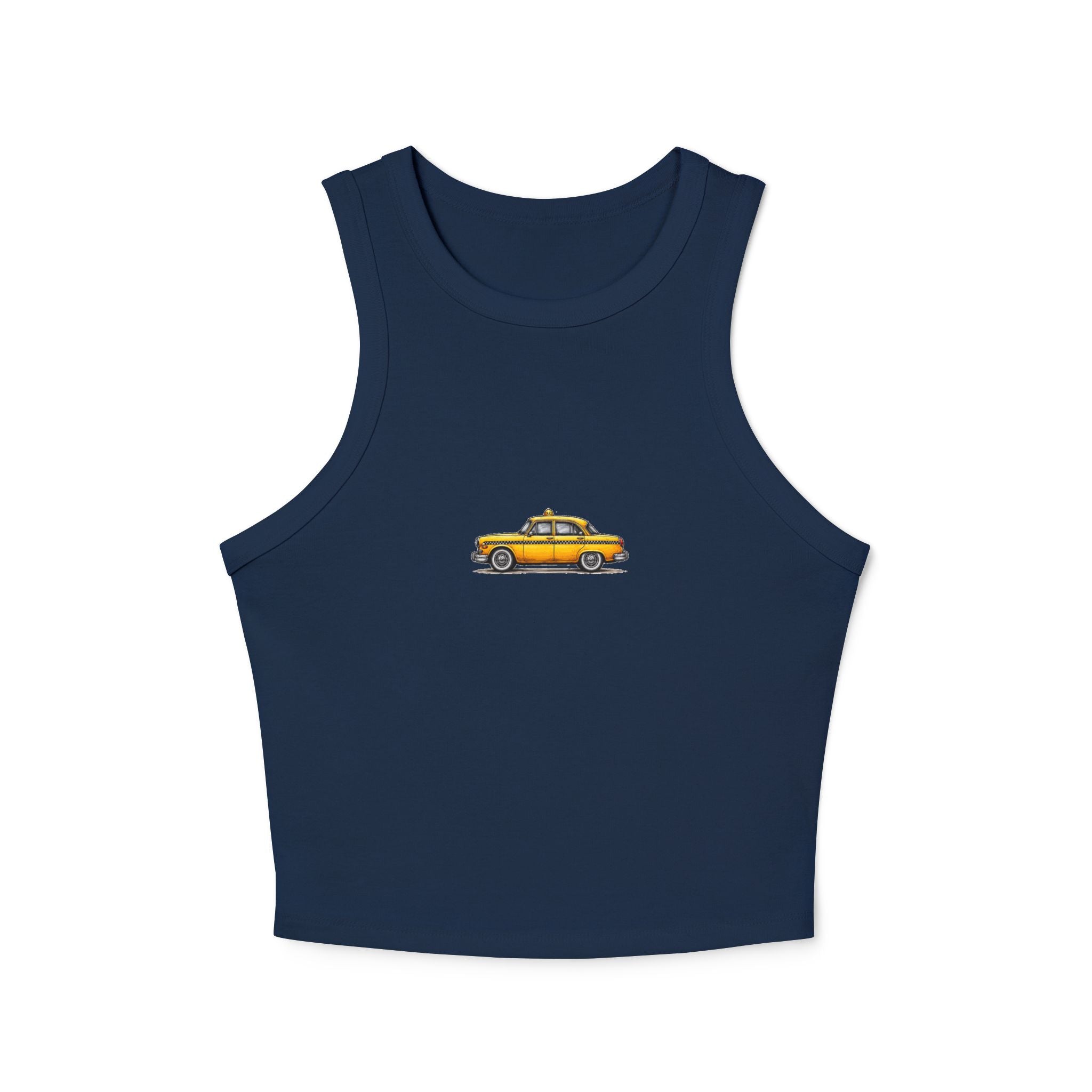 Yellow Taxi Graphic Tank Top | Vintage Cab Illustration