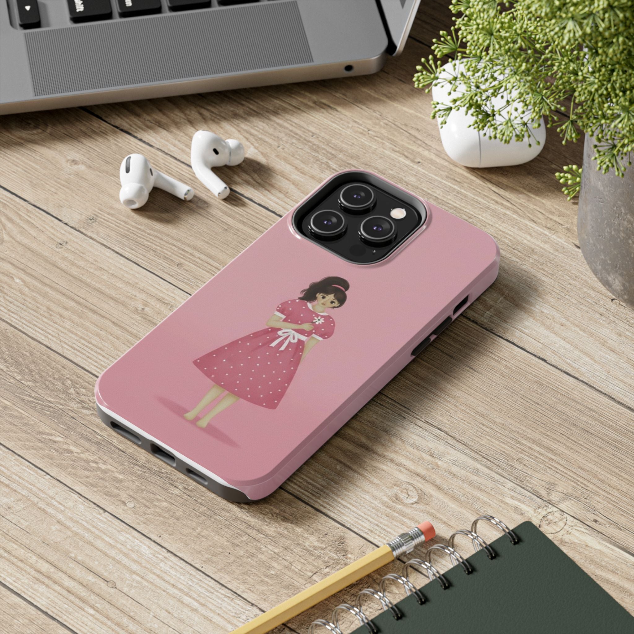 Pink Phone Case, Tough Phone Cases for Women, Cute Vibe, Protective Cover