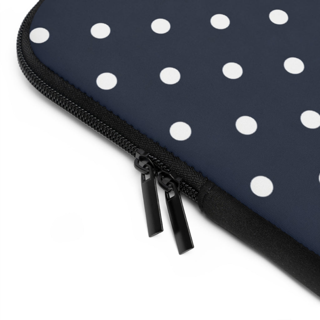 Navy Polka Dot Laptop Sleeve