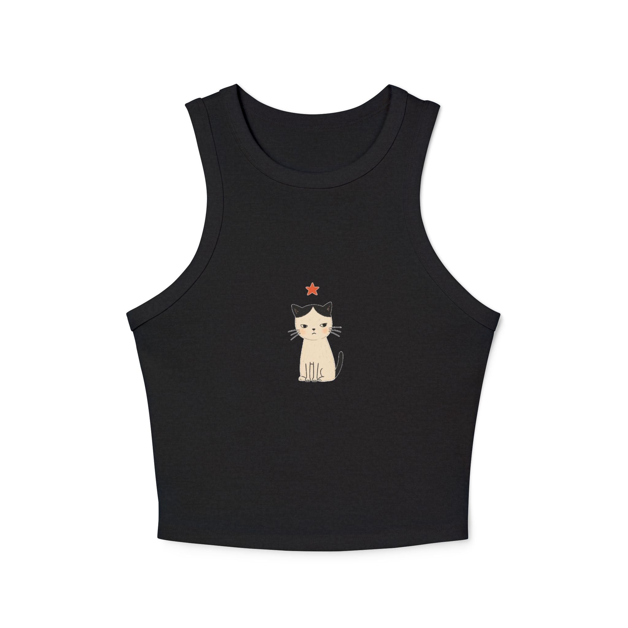 Siamese Cat with Star tank top | Racerback Crop Top, Cute Kitten Illustration