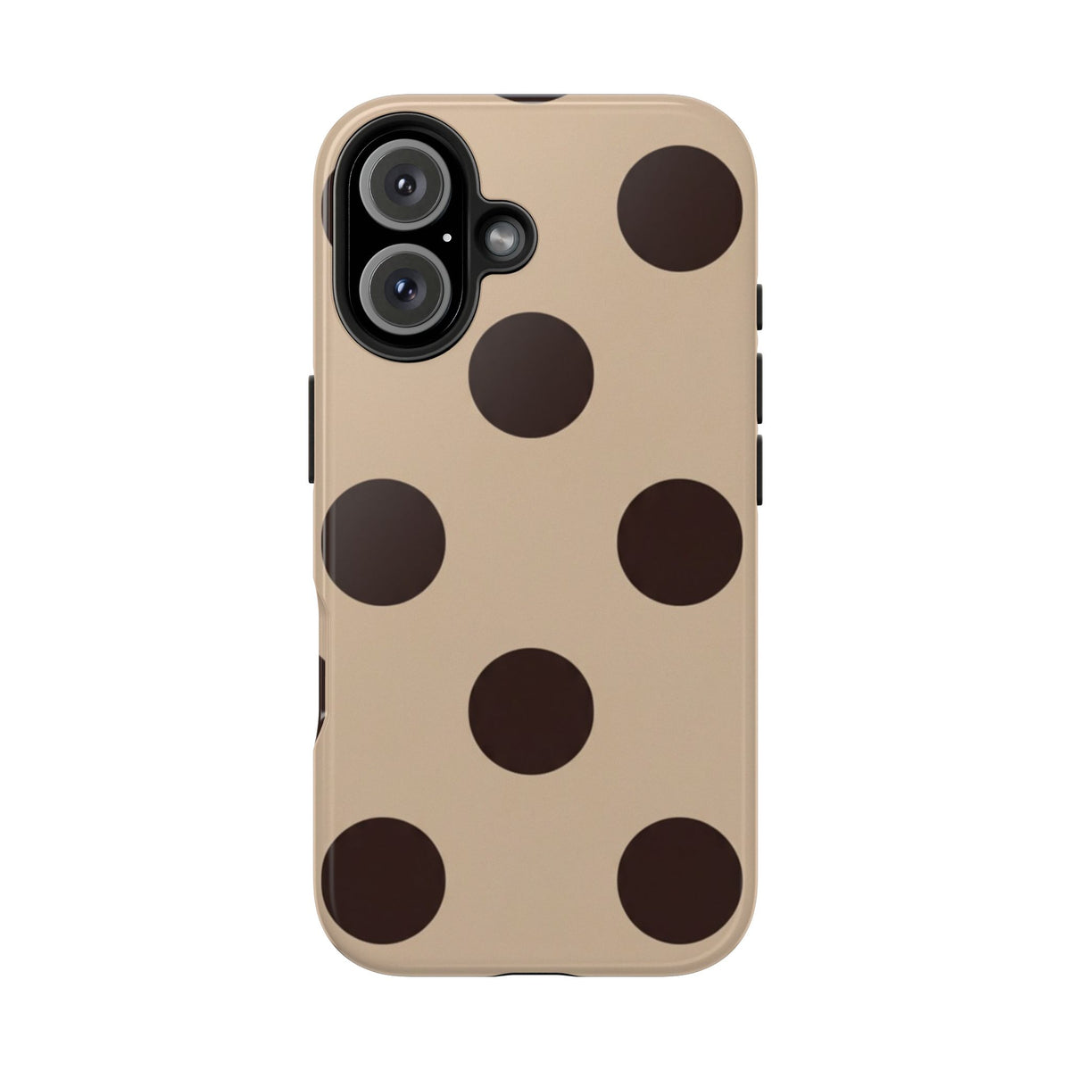 Chocolate Polka Dot Tough Phone Case — Beige Protective Phone Cover