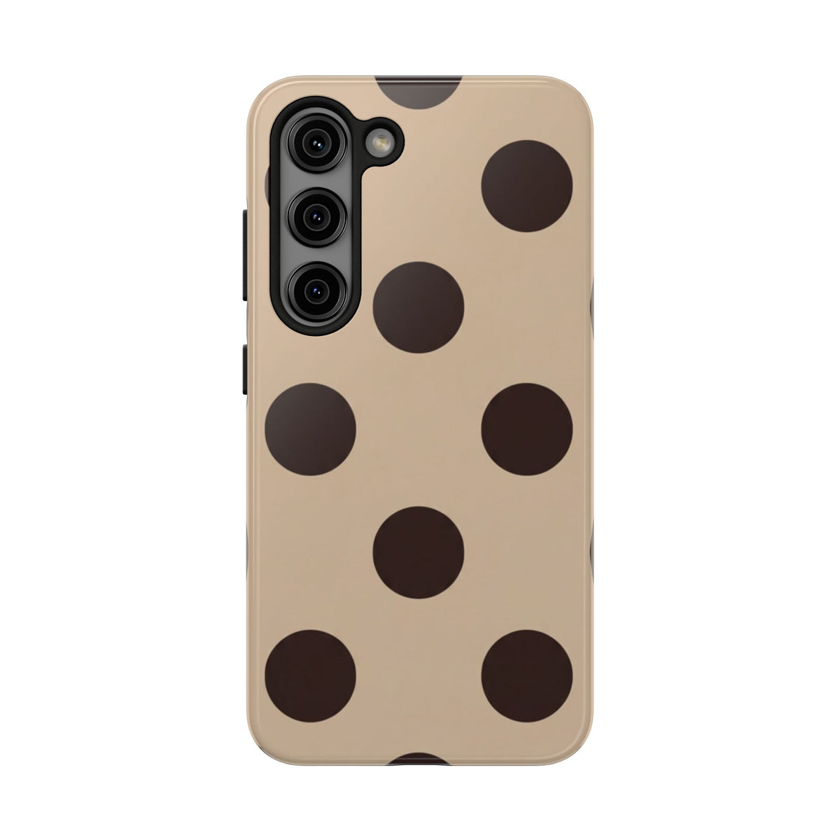 Chocolate Polka Dot Tough Phone Case — Beige Protective Phone Cover