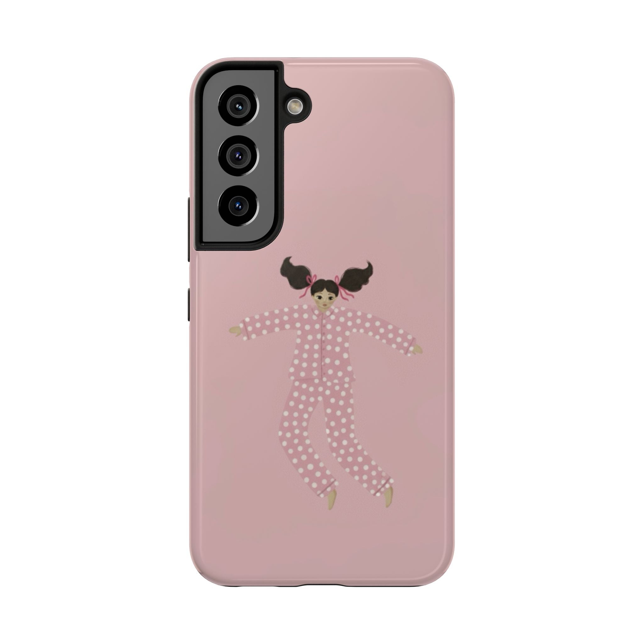 Pink Girl Drawing Tough Phone Case, Cute Protective Cover, Stylish Phone Accessories, Customizable Phone Case, Trendy Cell Phone Case