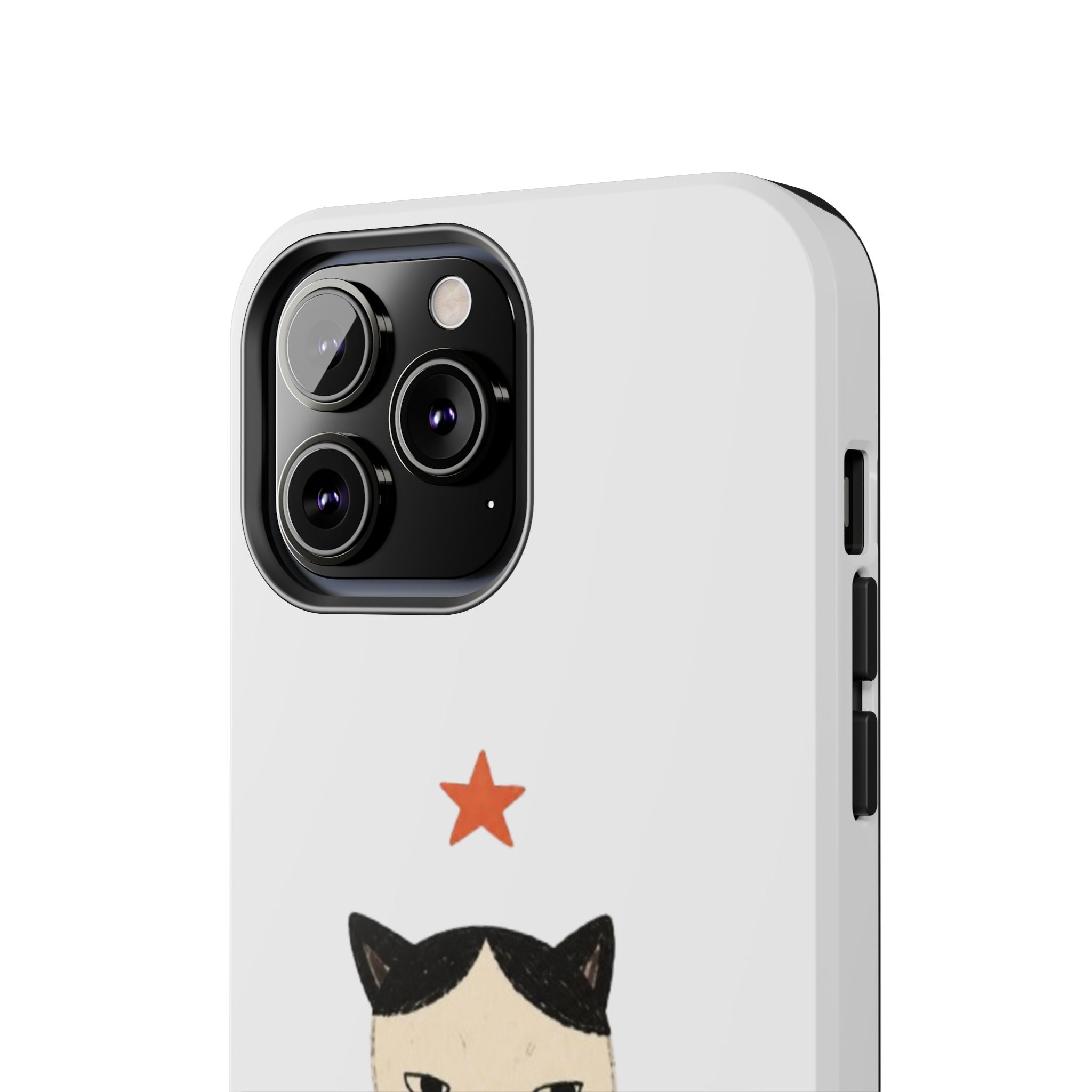 Grumpy Cat Illustration Phone Case | Cute Cat with Star Tough Case