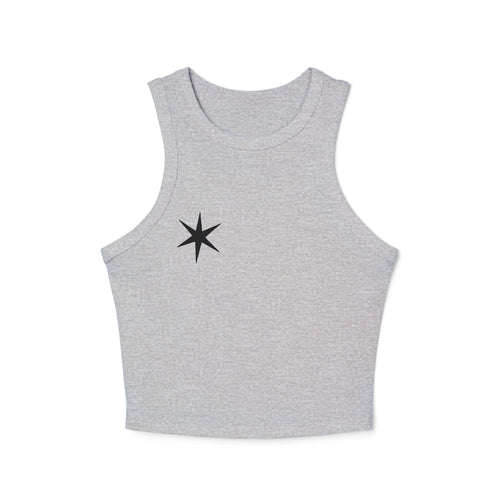 Black Nautical Star tank top | women's racerback crop