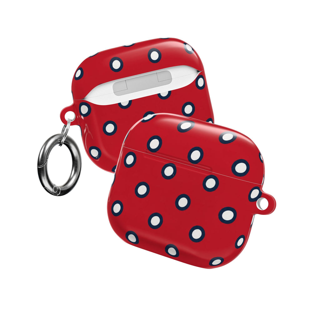Navy Polka Dot Red AirPod Case