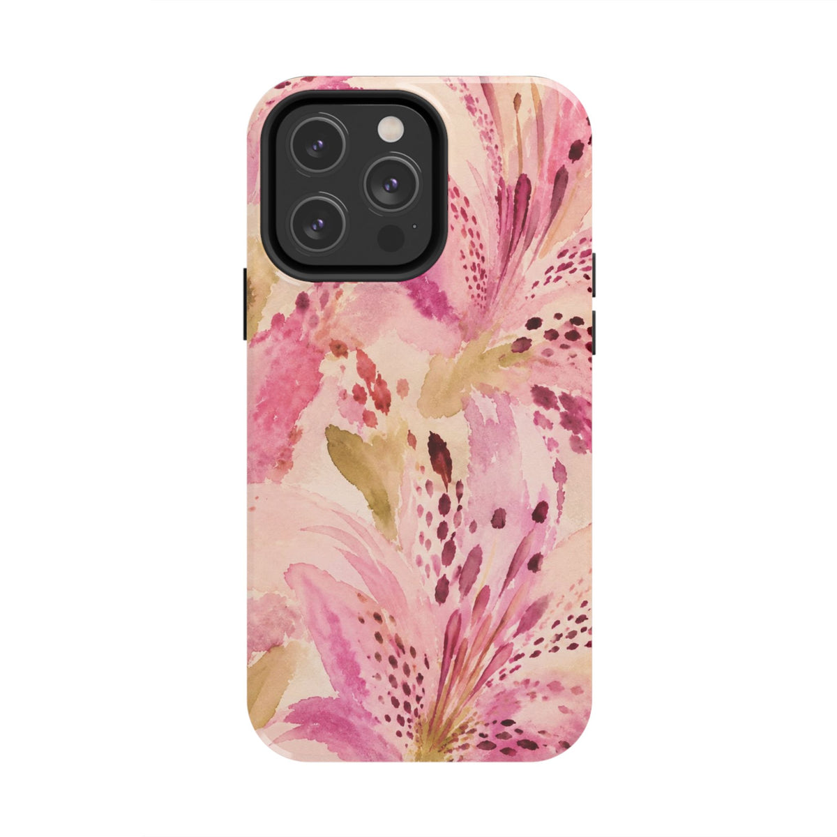 Pink Watercolor Lily Tough Phone Case | Floral Phone Case